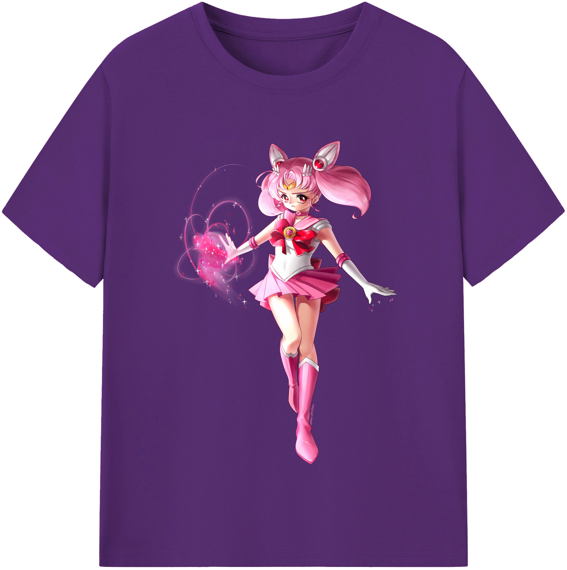 （画像用） 美少女戦士セーラームーン ちびうさ Sailor Moon Chibiusa Tsukino Usagi Small Lady Serenity 綿100％半袖Tシャツ（フロントプリント）