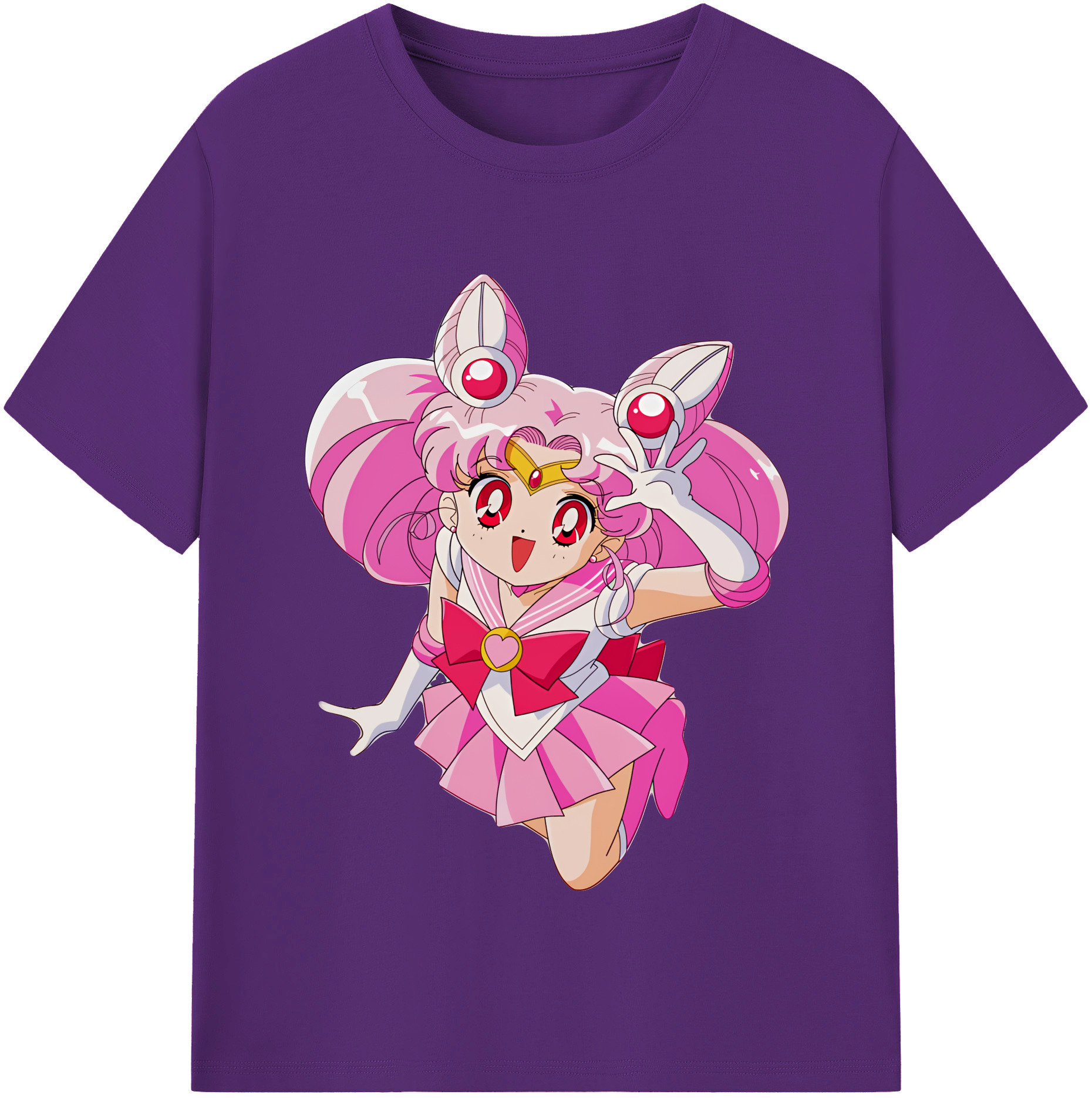 （画像用） 美少女戦士セーラームーン ちびうさ Sailor Moon Chibiusa Tsukino Usagi Small Lady Serenity 綿100％半袖Tシャツ（フロントプリント）