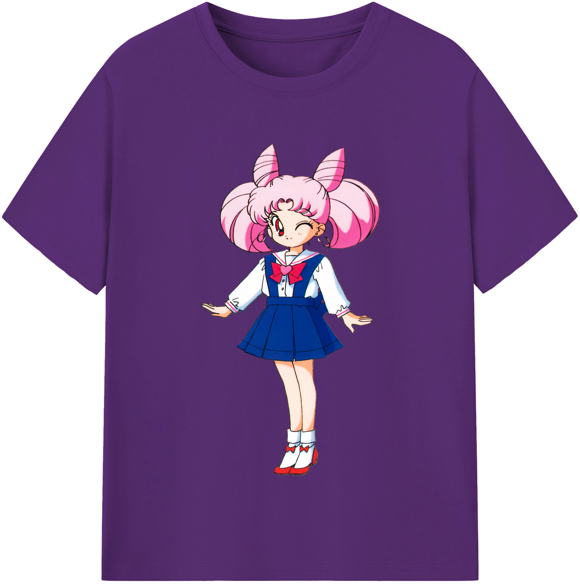 （画像用） 美少女戦士セーラームーン ちびうさ Sailor Moon Chibiusa Tsukino Usagi Small Lady Serenity 綿100％半袖Tシャツ（フロントプリント）