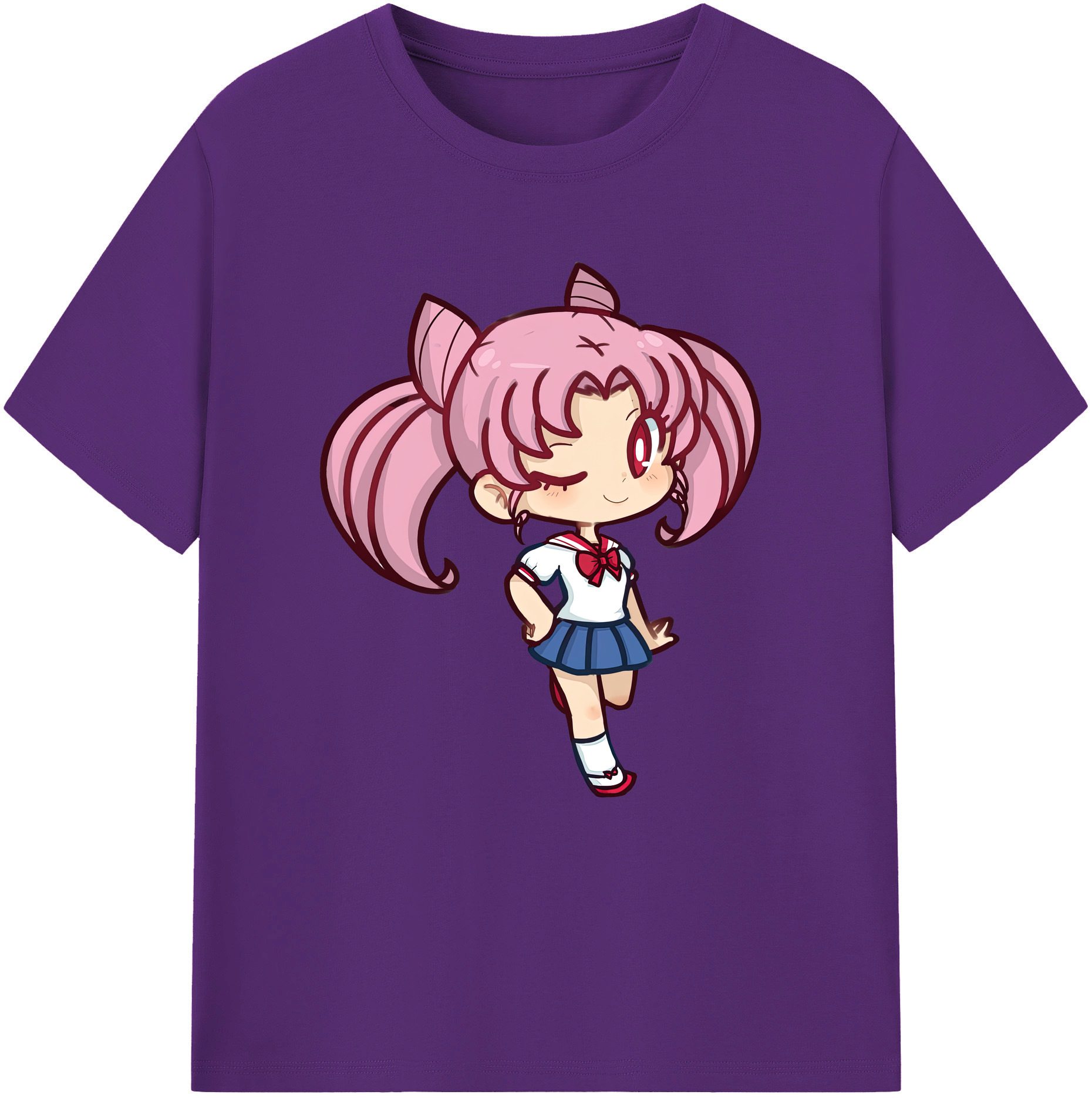（画像用） 美少女戦士セーラームーン ちびうさ Sailor Moon Chibiusa Tsukino Usagi Small Lady Serenity 綿100％半袖Tシャツ（フロントプリント）