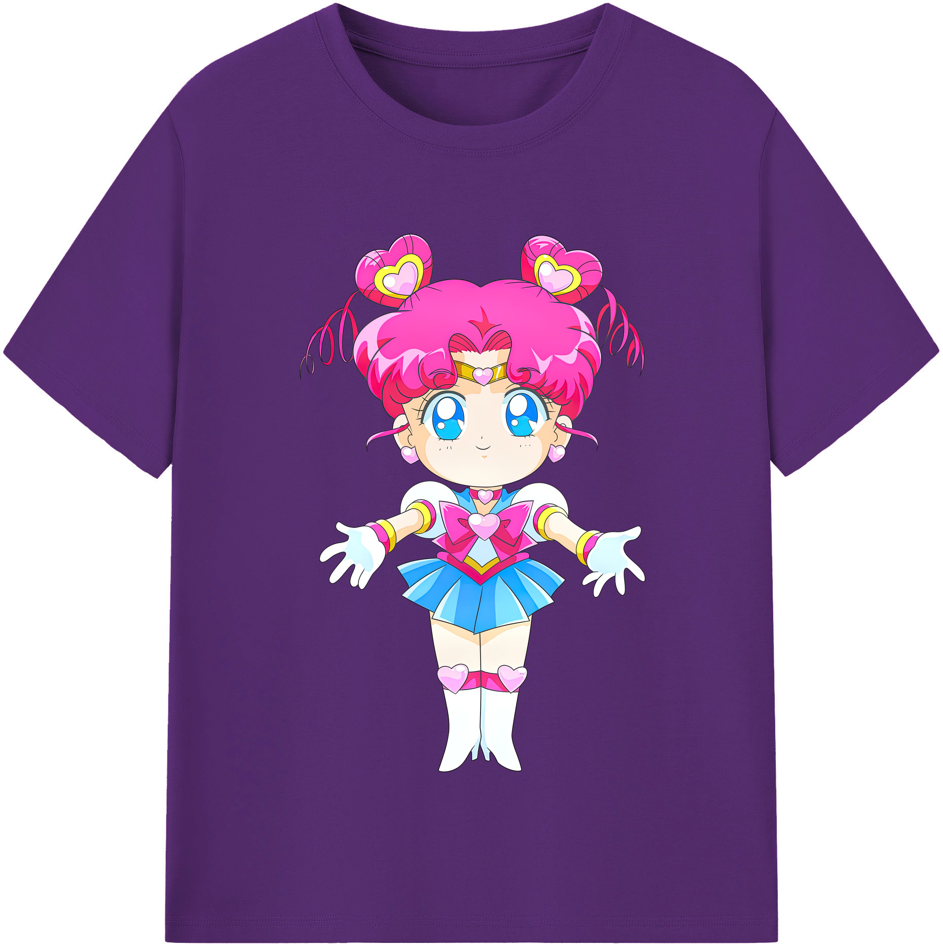 （画像用） 美少女戦士セーラームーン ちびうさ Sailor Moon Chibiusa Tsukino Usagi Small Lady Serenity 綿100％半袖Tシャツ（フロントプリント）