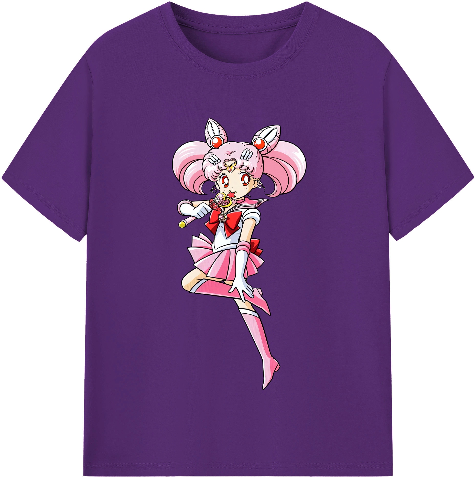 （画像用） 美少女戦士セーラームーン ちびうさ Sailor Moon Chibiusa Tsukino Usagi Small Lady Serenity 綿100％半袖Tシャツ（フロントプリント）