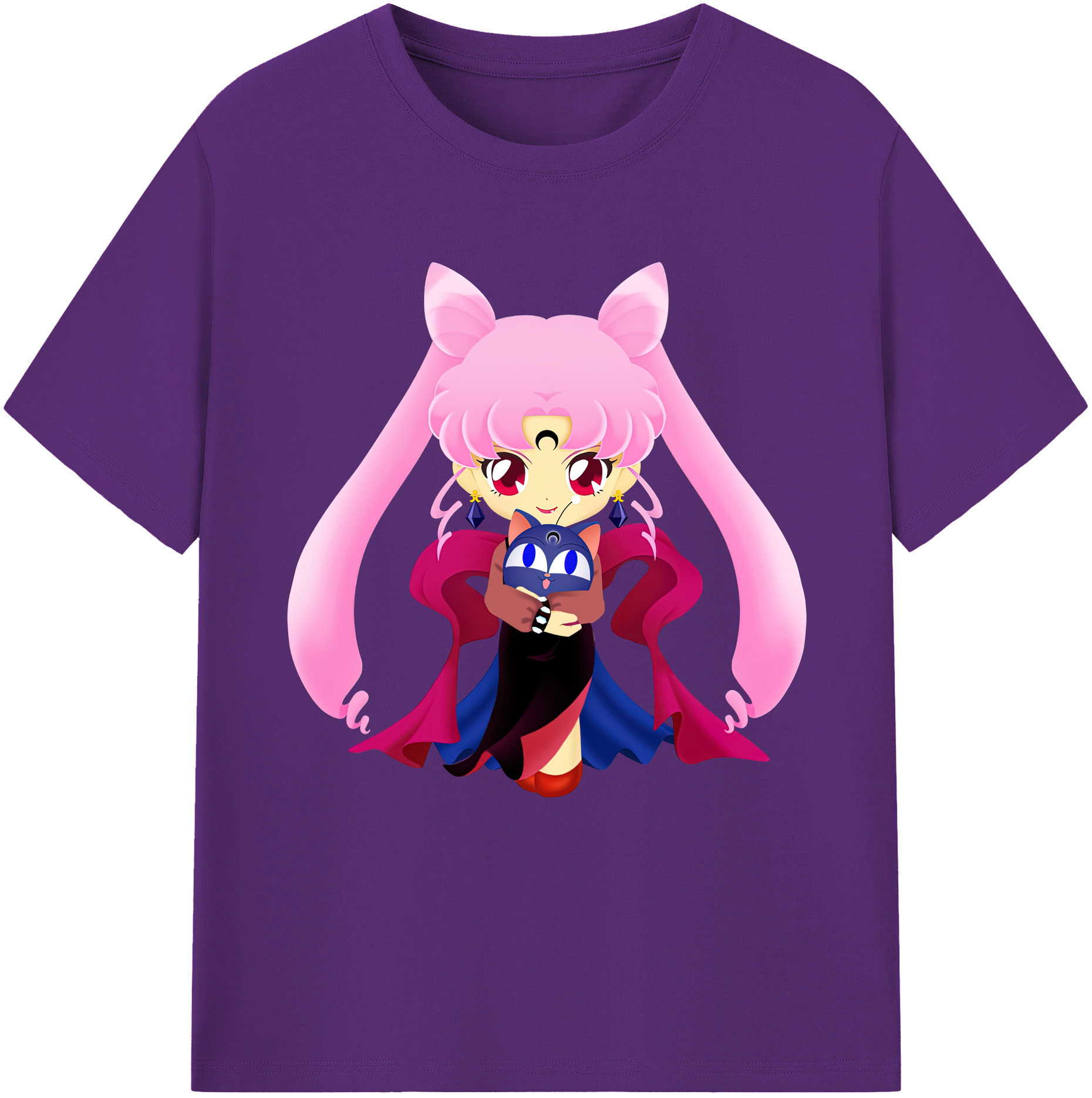 （画像用） 美少女戦士セーラームーン ちびうさ Sailor Moon Chibiusa Tsukino Usagi Small Lady Serenity 綿100％半袖Tシャツ（フロントプリント）