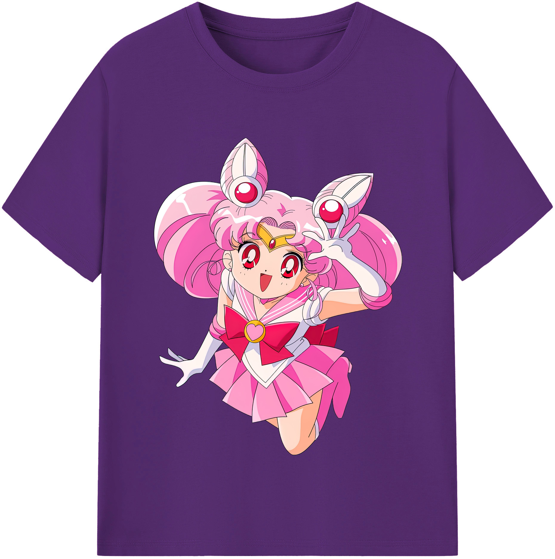 （画像用） 美少女戦士セーラームーン ちびうさ Sailor Moon Chibiusa Tsukino Usagi Small Lady Serenity 綿100％半袖Tシャツ（フロントプリント）