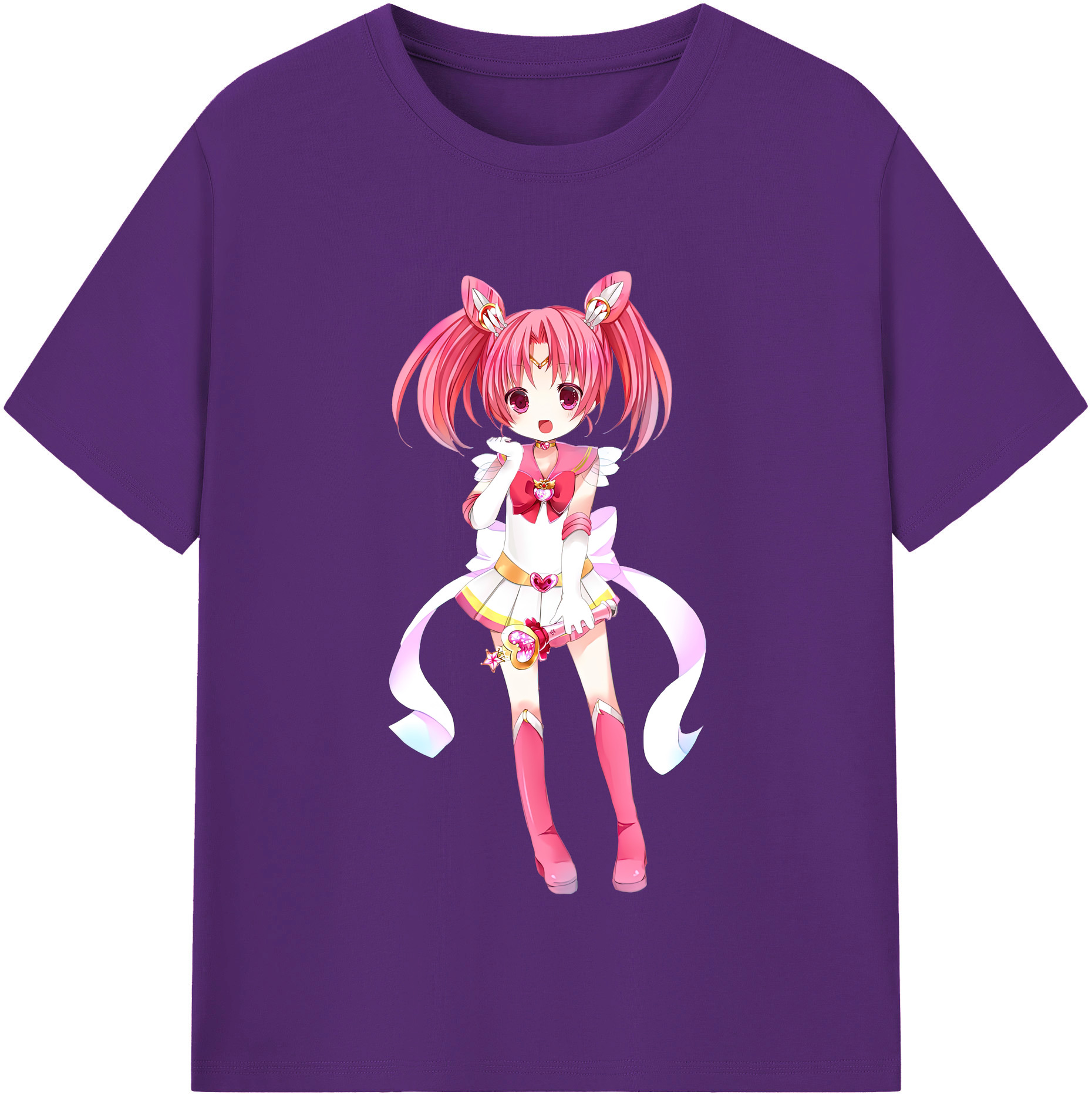 （画像用） 美少女戦士セーラームーン ちびうさ Sailor Moon Chibiusa Tsukino Usagi Small Lady Serenity 綿100％半袖Tシャツ（フロントプリント）