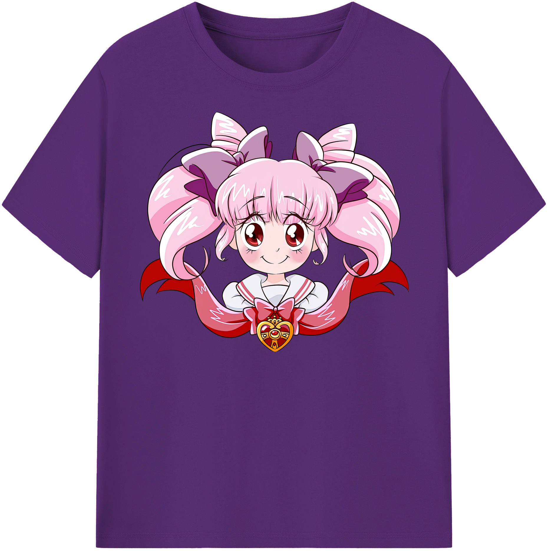 （画像用） 美少女戦士セーラームーン ちびうさ Sailor Moon Chibiusa Tsukino Usagi Small Lady Serenity 綿100％半袖Tシャツ（フロントプリント）
