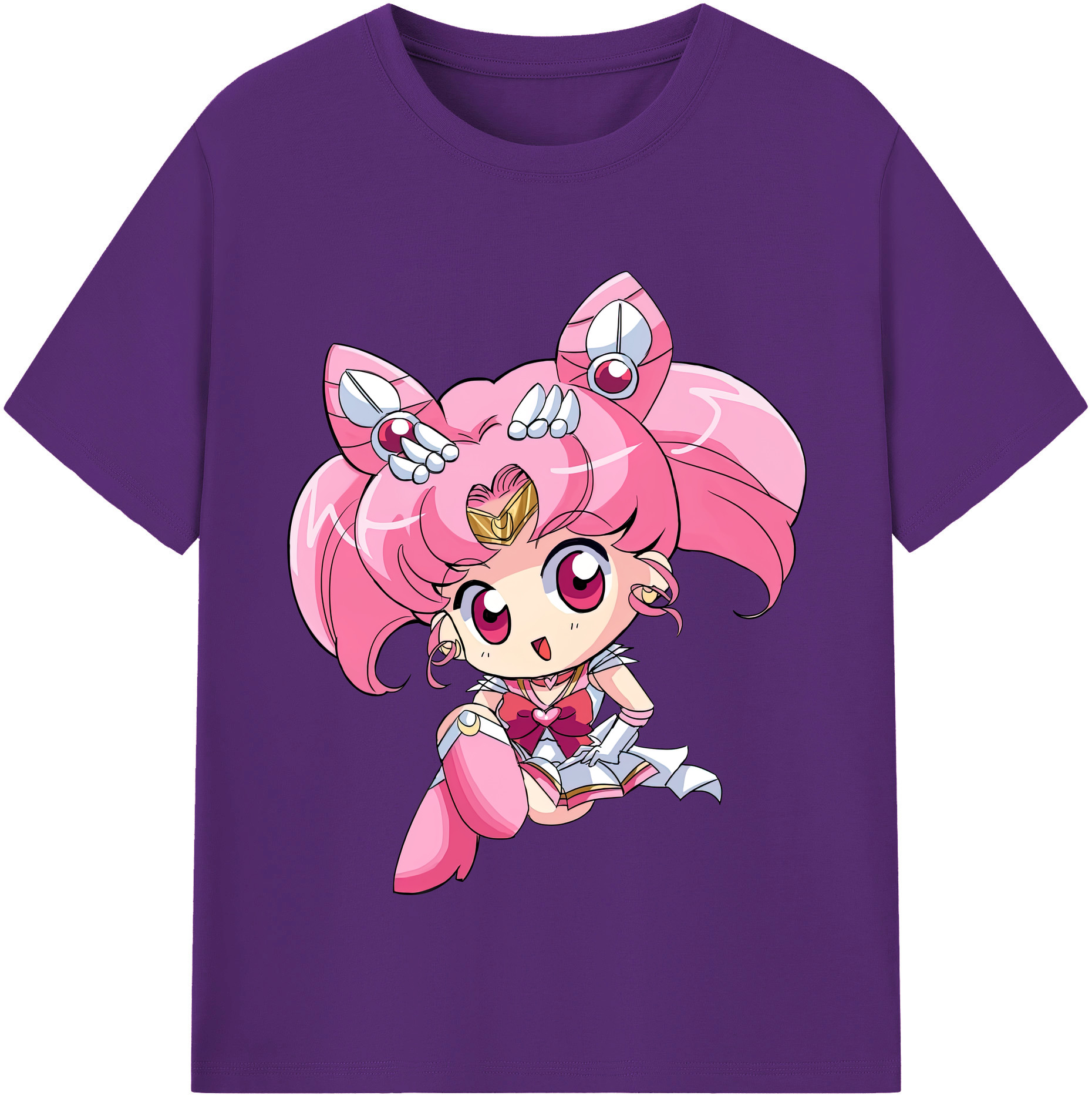 （画像用） 美少女戦士セーラームーン ちびうさ Sailor Moon Chibiusa Tsukino Usagi Small Lady Serenity 綿100％半袖Tシャツ（フロントプリント）