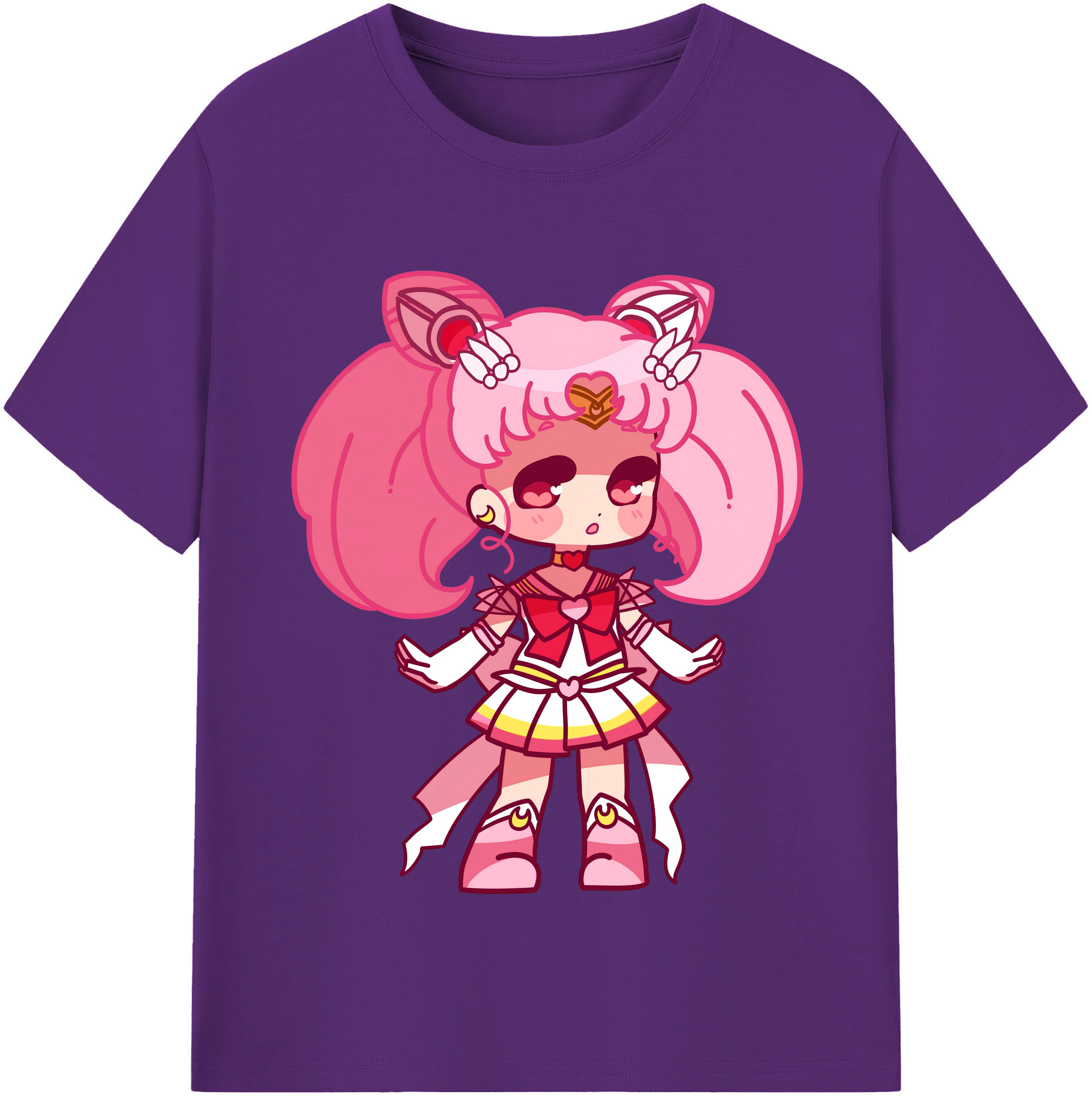 （画像用） 美少女戦士セーラームーン ちびうさ Sailor Moon Chibiusa Tsukino Usagi Small Lady Serenity 綿100％半袖Tシャツ（フロントプリント）