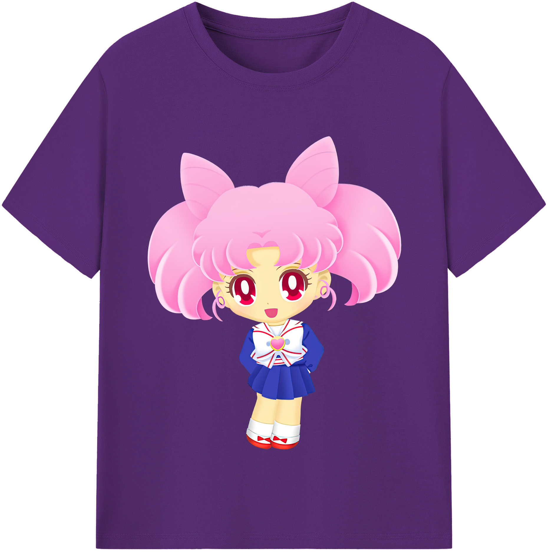 （画像用） 美少女戦士セーラームーン ちびうさ Sailor Moon Chibiusa Tsukino Usagi Small Lady Serenity 綿100％半袖Tシャツ（フロントプリント）