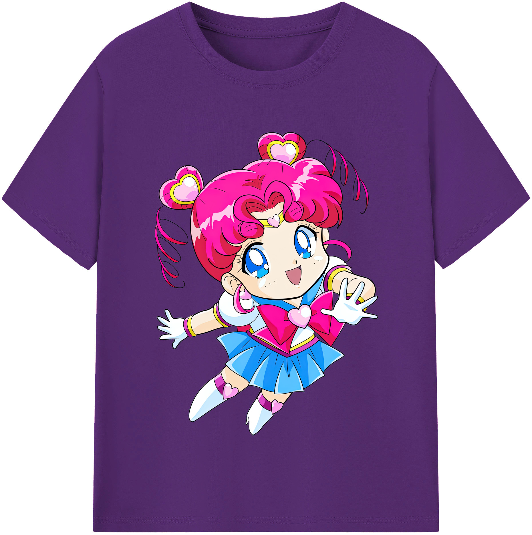 （画像用） 美少女戦士セーラームーン ちびうさ Sailor Moon Chibiusa Tsukino Usagi Small Lady Serenity 綿100％半袖Tシャツ（フロントプリント）