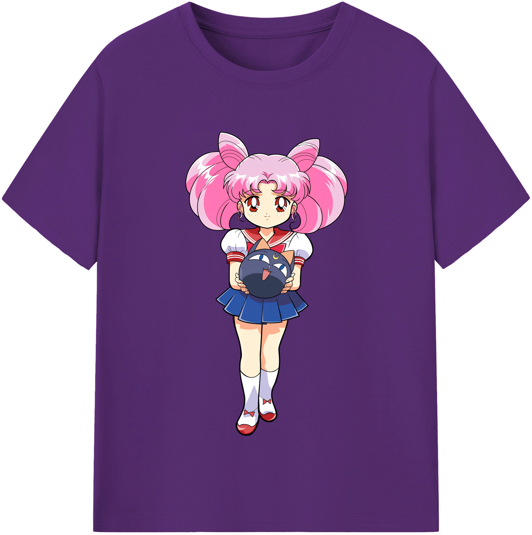 （画像用） 美少女戦士セーラームーン ちびうさ Sailor Moon Chibiusa Tsukino Usagi Small Lady Serenity 綿100％半袖Tシャツ（フロントプリント）