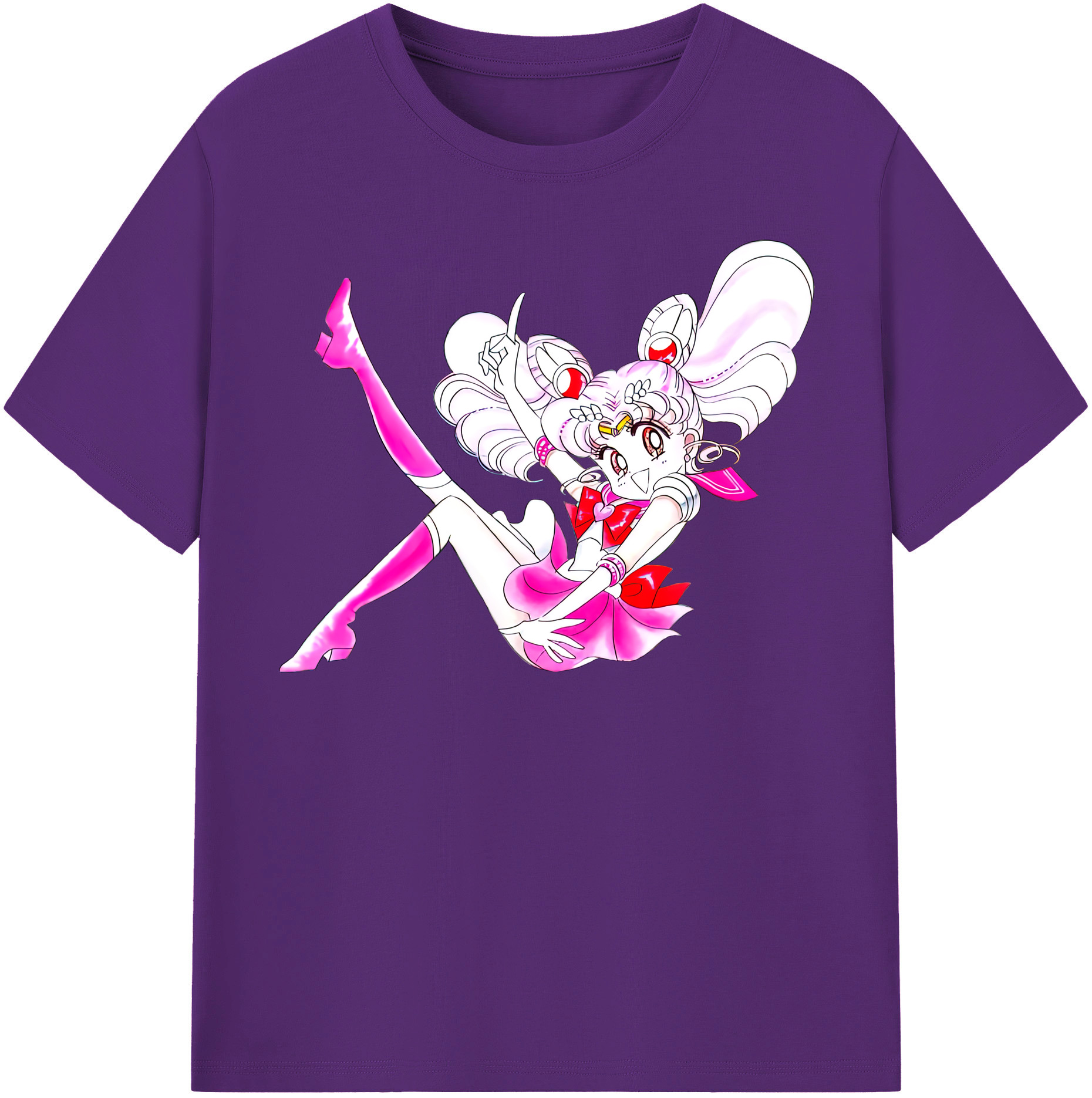 （画像用） 美少女戦士セーラームーン ちびうさ Sailor Moon Chibiusa Tsukino Usagi Small Lady Serenity 綿100％半袖Tシャツ（フロントプリント）