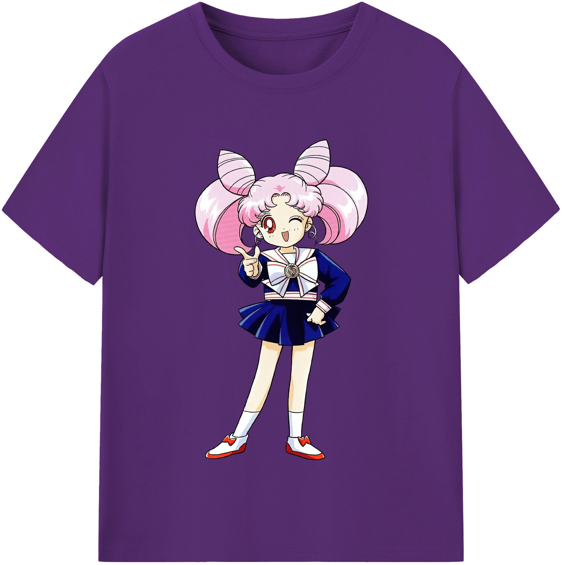 （画像用） 美少女戦士セーラームーン ちびうさ Sailor Moon Chibiusa Tsukino Usagi Small Lady Serenity 綿100％半袖Tシャツ（フロントプリント）