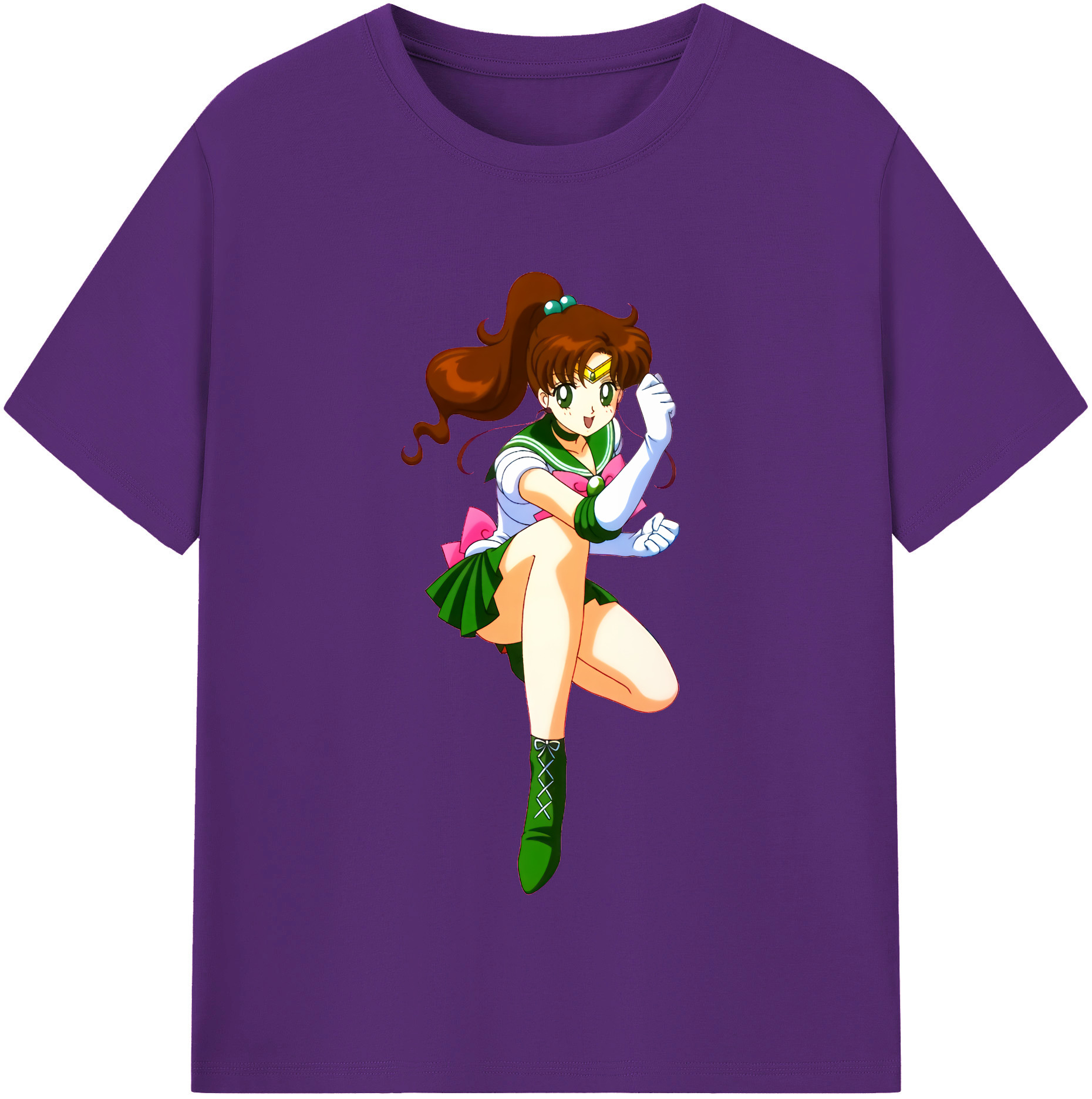 （画像用） 美少女戦士セーラームーン 木野 まこと きの まこと Sailor Moon Kino Makoto （セーラージュピター；Sailor Jupiter） 綿100％半袖Tシャツ（フロントプリント）