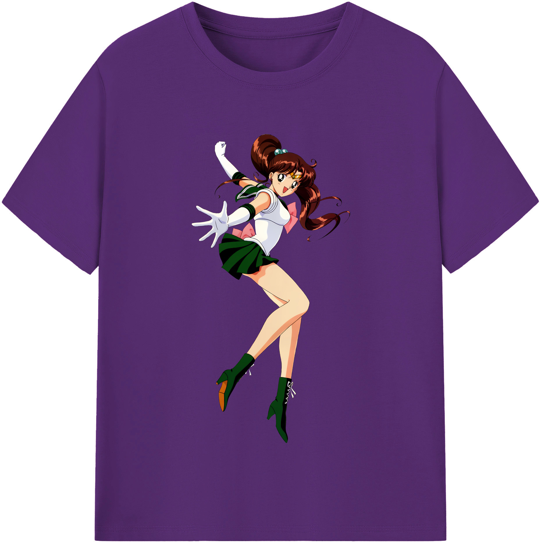 （画像用） 美少女戦士セーラームーン 木野 まこと きの まこと Sailor Moon Kino Makoto （セーラージュピター；Sailor Jupiter） 綿100％半袖Tシャツ（フロントプリント）