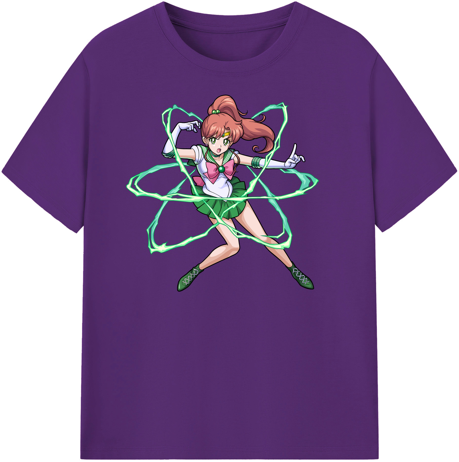 （画像用） 美少女戦士セーラームーン 木野 まこと きの まこと Sailor Moon Kino Makoto （セーラージュピター；Sailor Jupiter） 綿100％半袖Tシャツ（フロントプリント）
