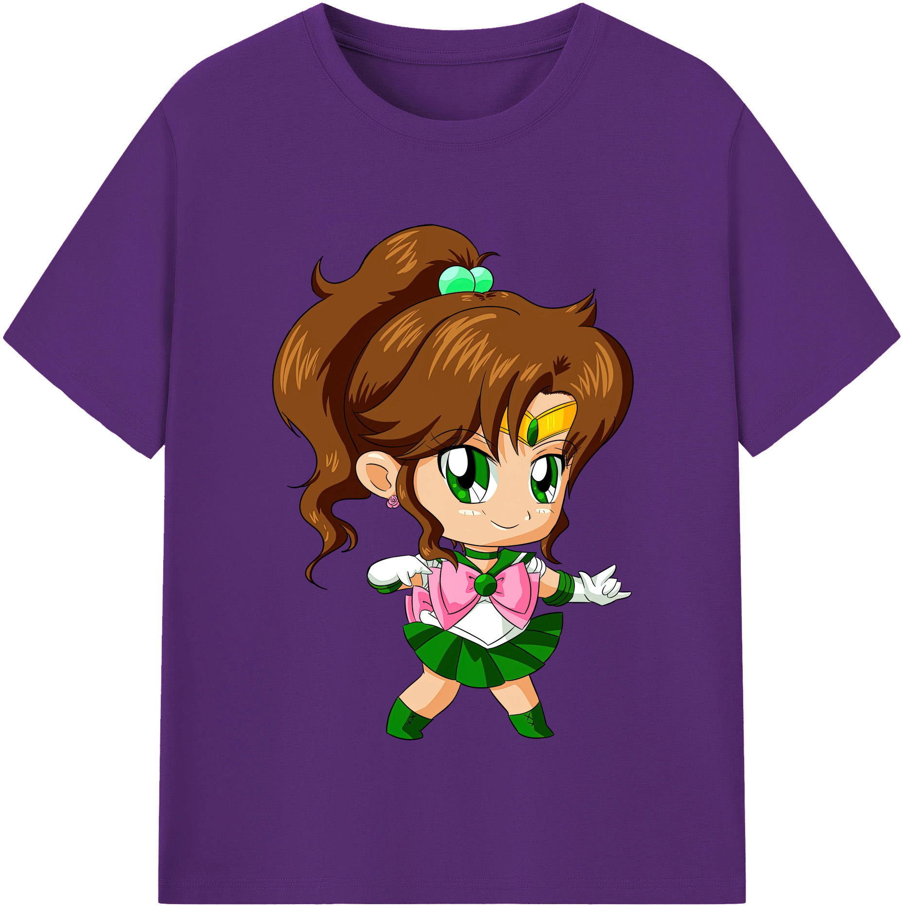 （画像用） 美少女戦士セーラームーン 木野 まこと きの まこと Sailor Moon Kino Makoto （セーラージュピター；Sailor Jupiter） 綿100％半袖Tシャツ（フロントプリント）