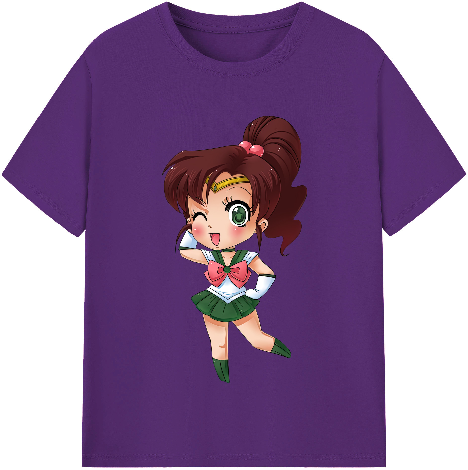 （画像用） 美少女戦士セーラームーン 木野 まこと きの まこと Sailor Moon Kino Makoto （セーラージュピター；Sailor Jupiter） 綿100％半袖Tシャツ（フロントプリント）