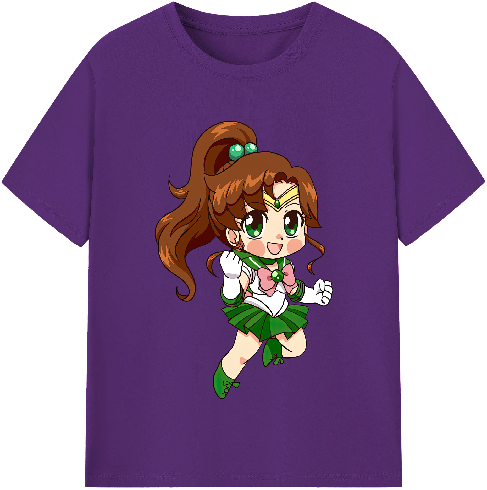 （画像用） 美少女戦士セーラームーン 木野 まこと きの まこと Sailor Moon Kino Makoto （セーラージュピター；Sailor Jupiter） 綿100％半袖Tシャツ（フロントプリント）