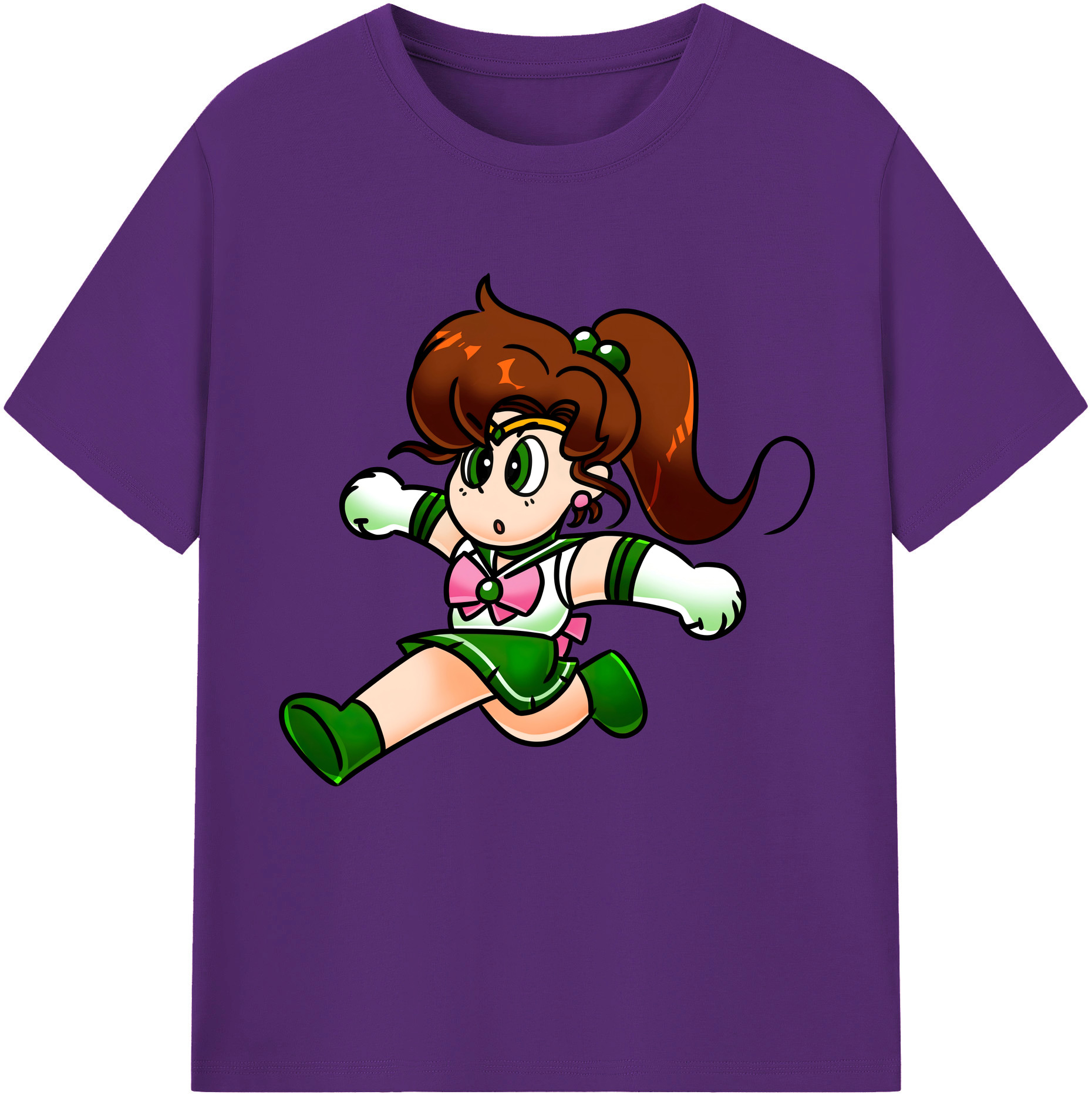 （画像用） 美少女戦士セーラームーン 木野 まこと きの まこと Sailor Moon Kino Makoto （セーラージュピター；Sailor Jupiter） 綿100％半袖Tシャツ（フロントプリント）
