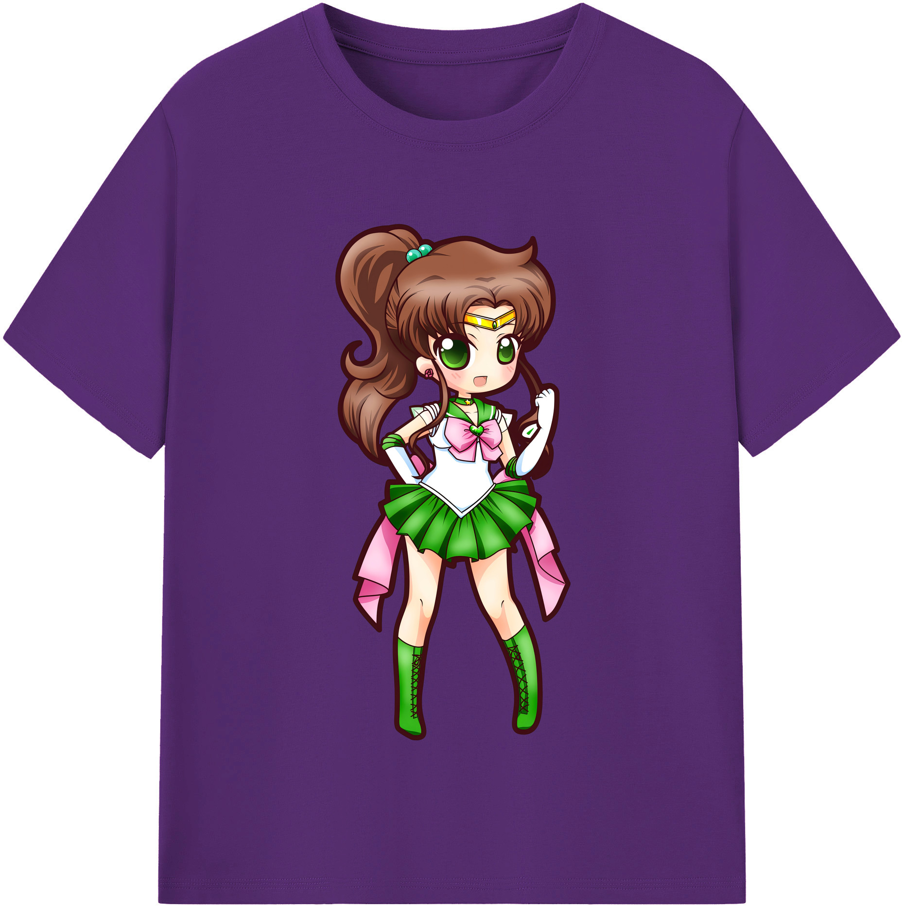 （画像用） 美少女戦士セーラームーン 木野 まこと きの まこと Sailor Moon Kino Makoto （セーラージュピター；Sailor Jupiter） 綿100％半袖Tシャツ（フロントプリント）