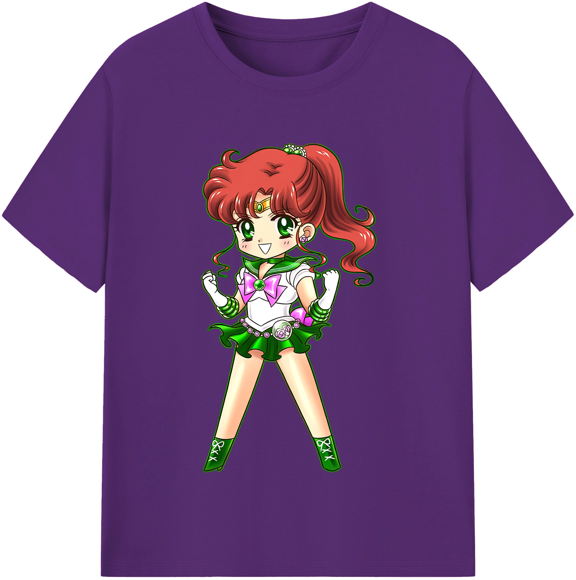 （画像用） 美少女戦士セーラームーン 木野 まこと きの まこと Sailor Moon Kino Makoto （セーラージュピター；Sailor Jupiter） 綿100％半袖Tシャツ（フロントプリント）