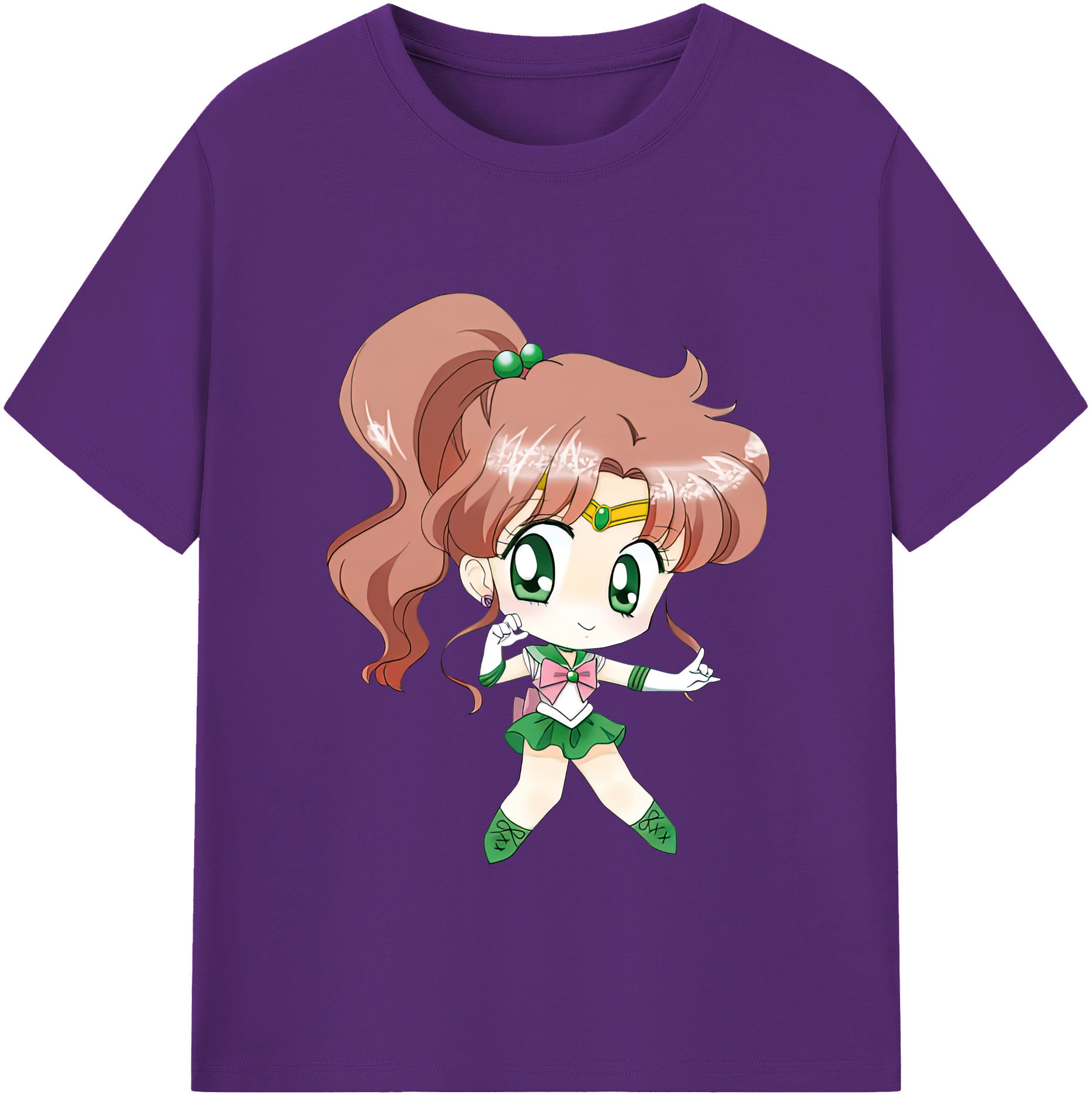（画像用） 美少女戦士セーラームーン 木野 まこと きの まこと Sailor Moon Kino Makoto （セーラージュピター；Sailor Jupiter） 綿100％半袖Tシャツ（フロントプリント）