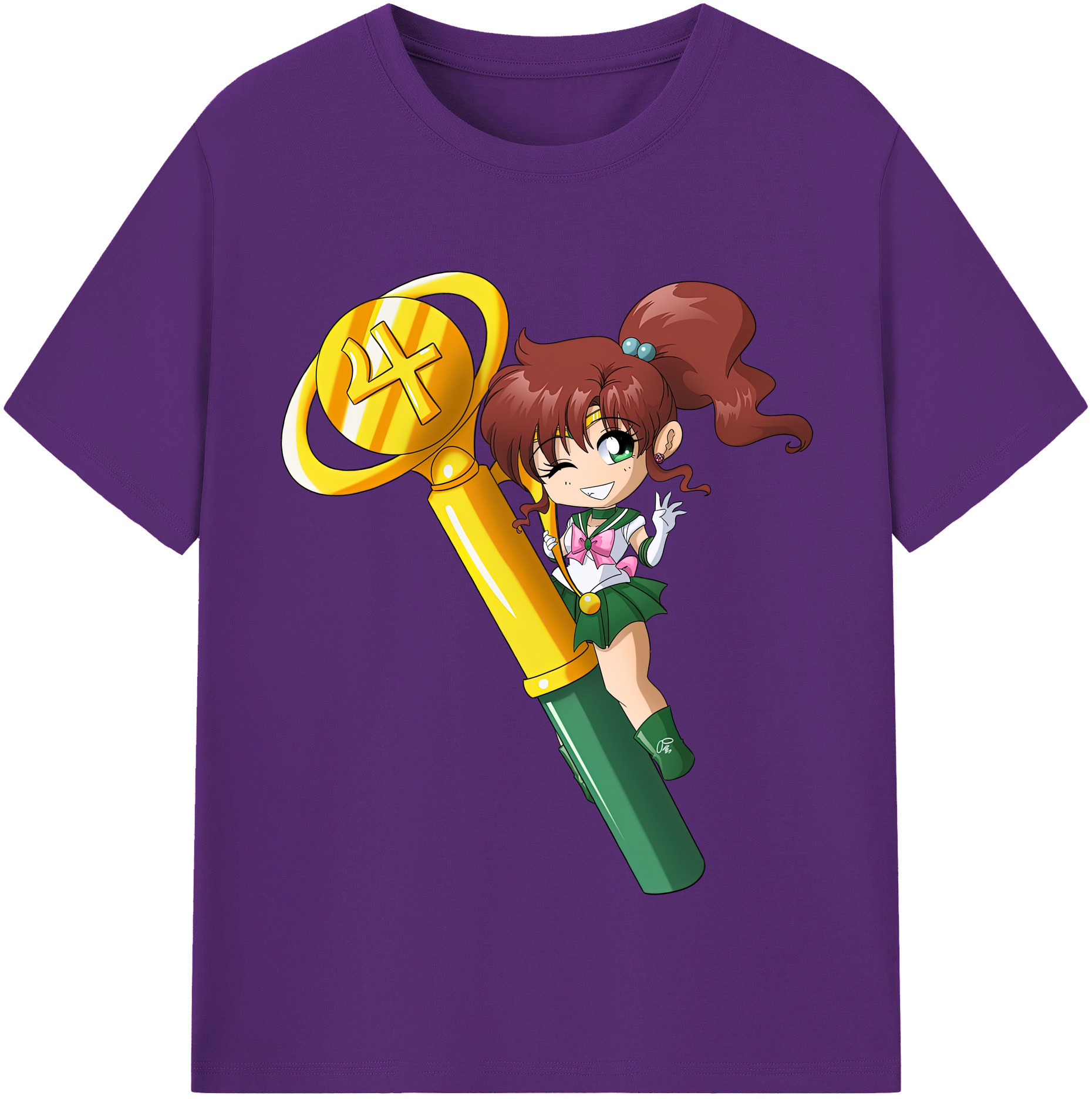 （画像用） 美少女戦士セーラームーン 木野 まこと きの まこと Sailor Moon Kino Makoto （セーラージュピター；Sailor Jupiter） 綿100％半袖Tシャツ（フロントプリント）