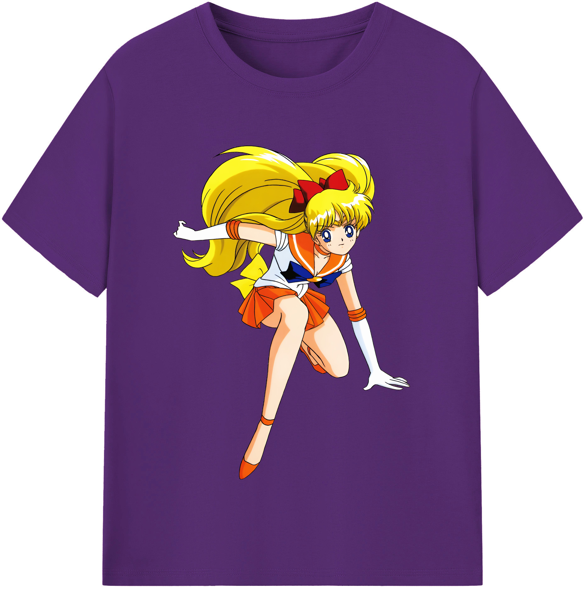 （画像用） 美少女戦士セーラームーン 愛野 美奈子 あいの みなこ Sailor Moon Aino Minako 綿100％半袖Tシャツ（フロントプリント）