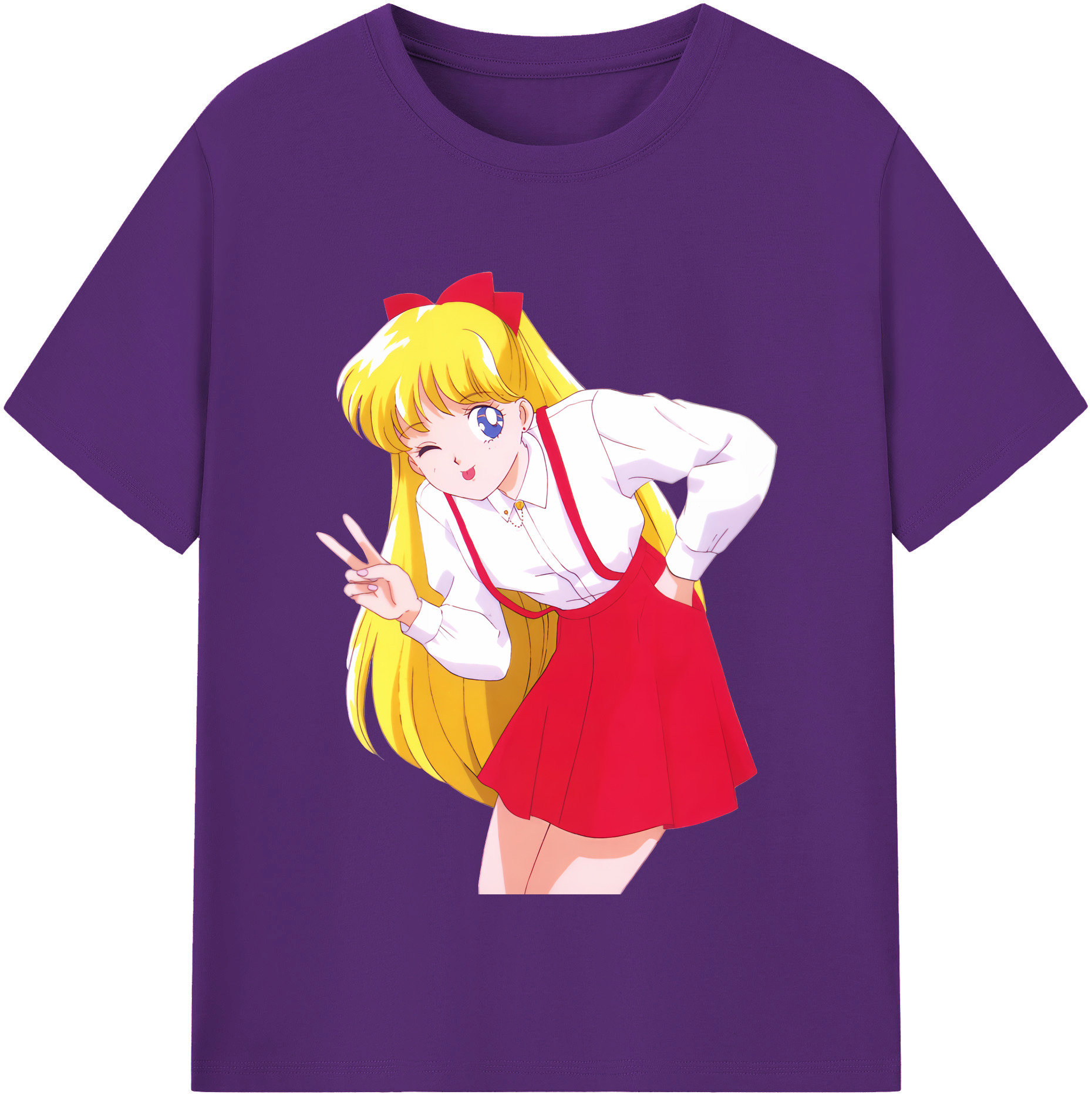 （画像用） 美少女戦士セーラームーン 愛野 美奈子 あいの みなこ Sailor Moon Aino Minako 綿100％半袖Tシャツ（フロントプリント）