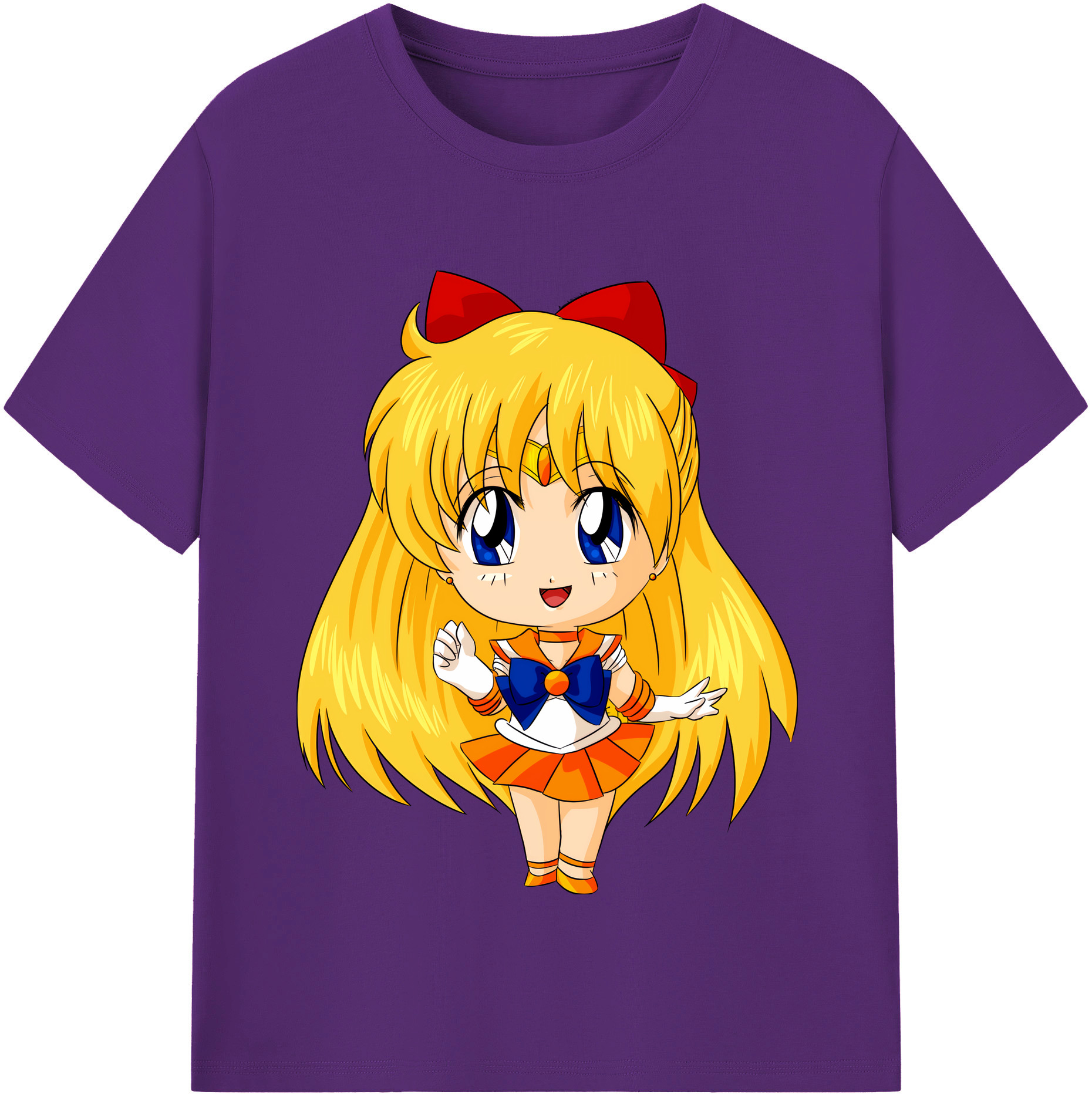 （画像用） 美少女戦士セーラームーン 愛野 美奈子 あいの みなこ Sailor Moon Aino Minako 綿100％半袖Tシャツ（フロントプリント）