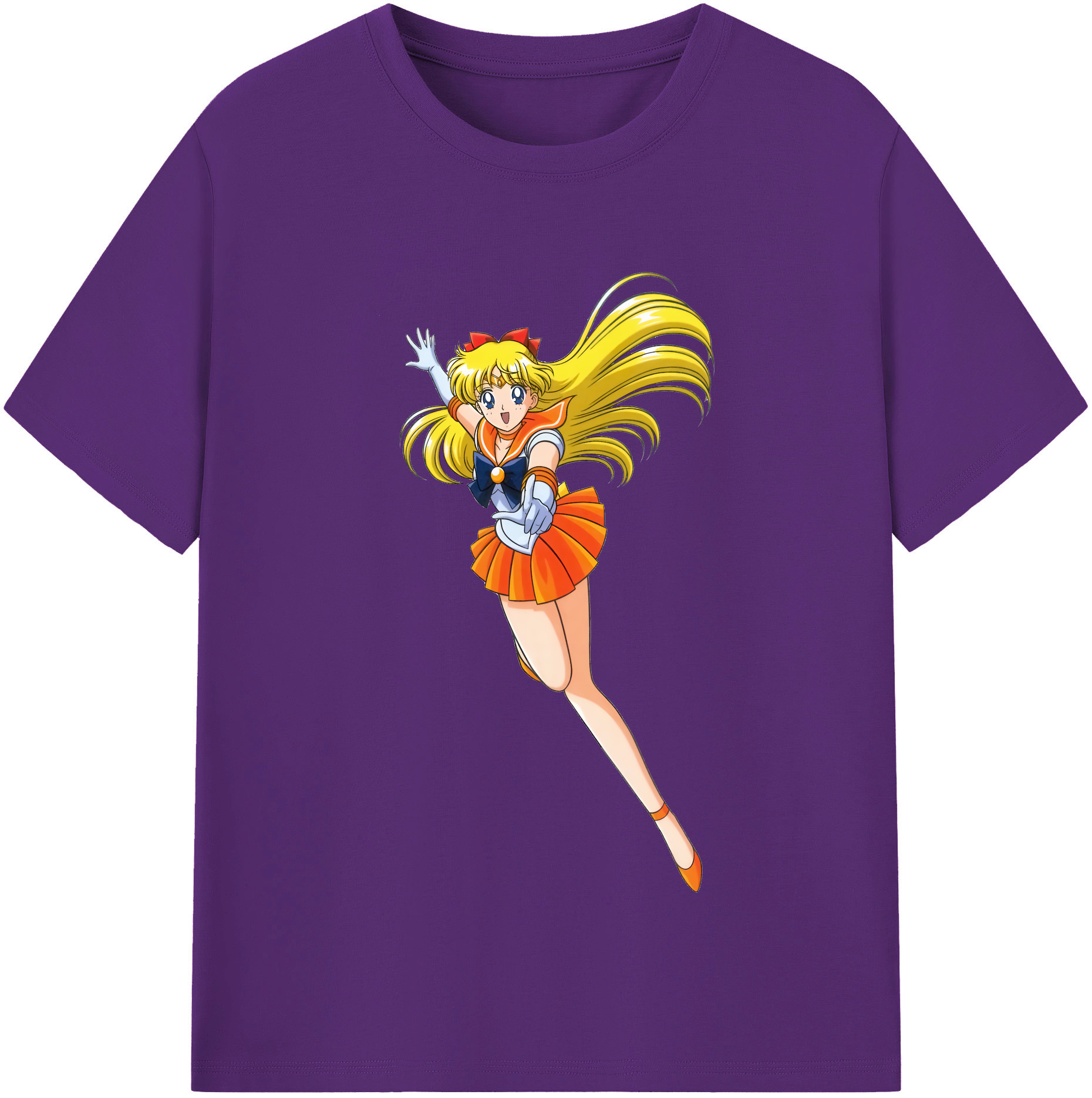 （画像用） 美少女戦士セーラームーン 愛野 美奈子 あいの みなこ Sailor Moon Aino Minako 綿100％半袖Tシャツ（フロントプリント）