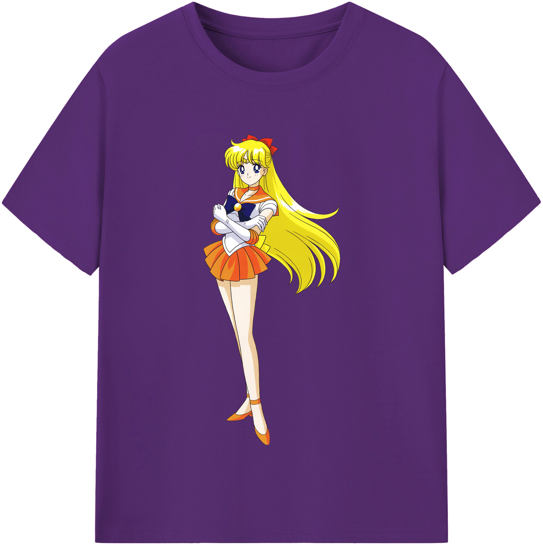 （画像用） 美少女戦士セーラームーン 愛野 美奈子 あいの みなこ Sailor Moon Aino Minako 綿100％半袖Tシャツ（フロントプリント）