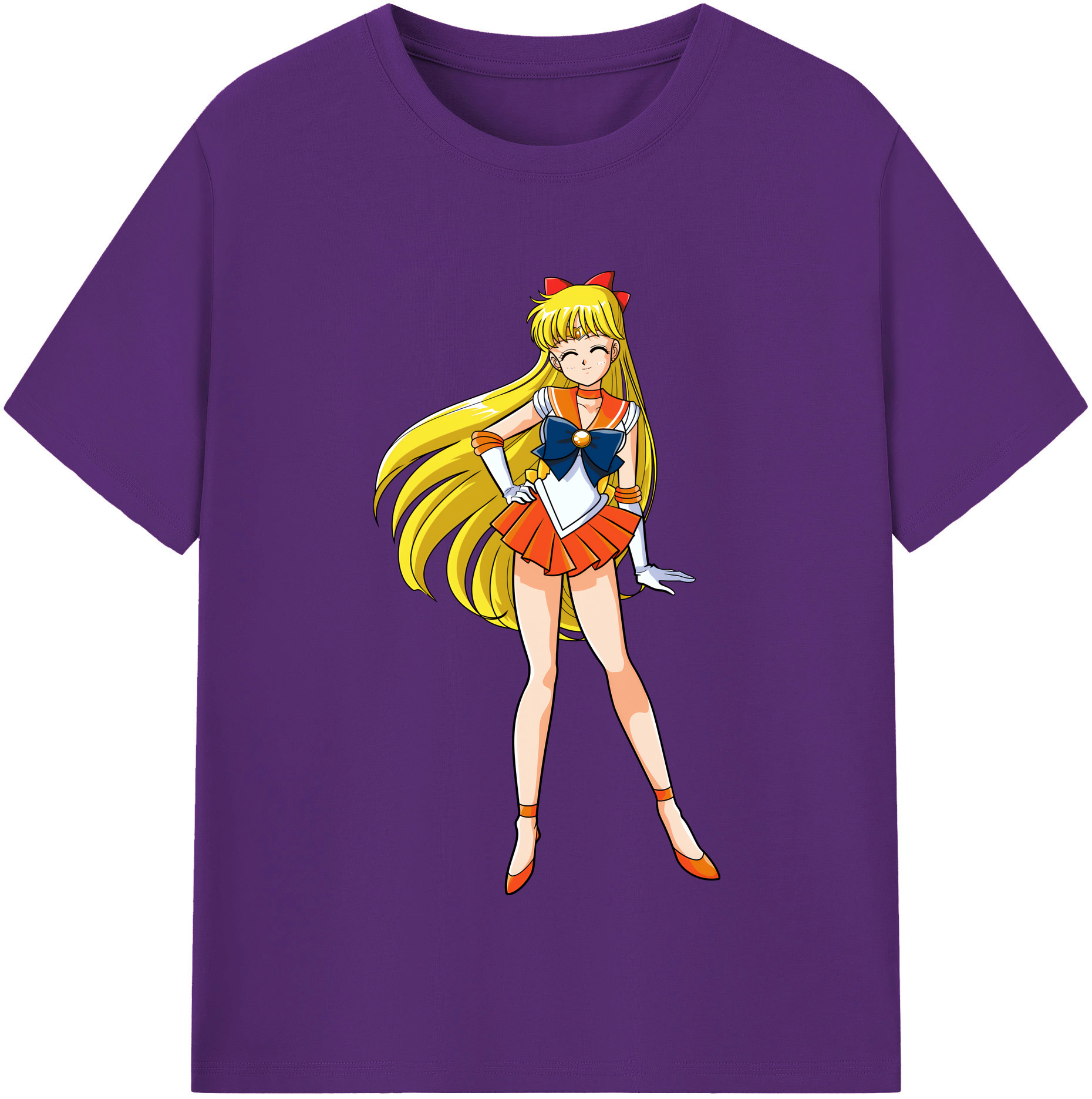 （画像用） 美少女戦士セーラームーン 愛野 美奈子 あいの みなこ Sailor Moon Aino Minako 綿100％半袖Tシャツ（フロントプリント）