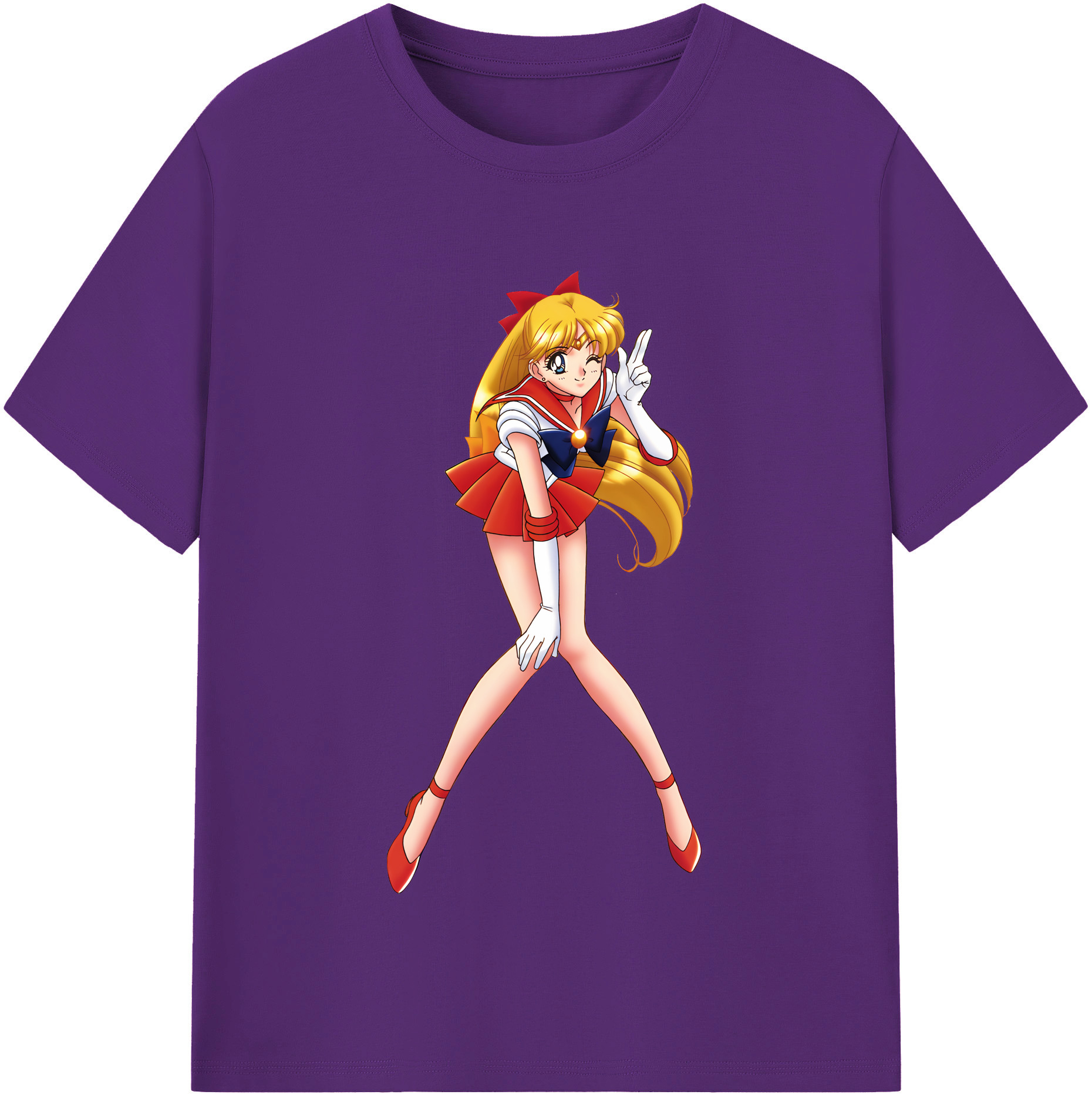 （画像用） 美少女戦士セーラームーン 愛野 美奈子 あいの みなこ Sailor Moon Aino Minako 綿100％半袖Tシャツ（フロントプリント）