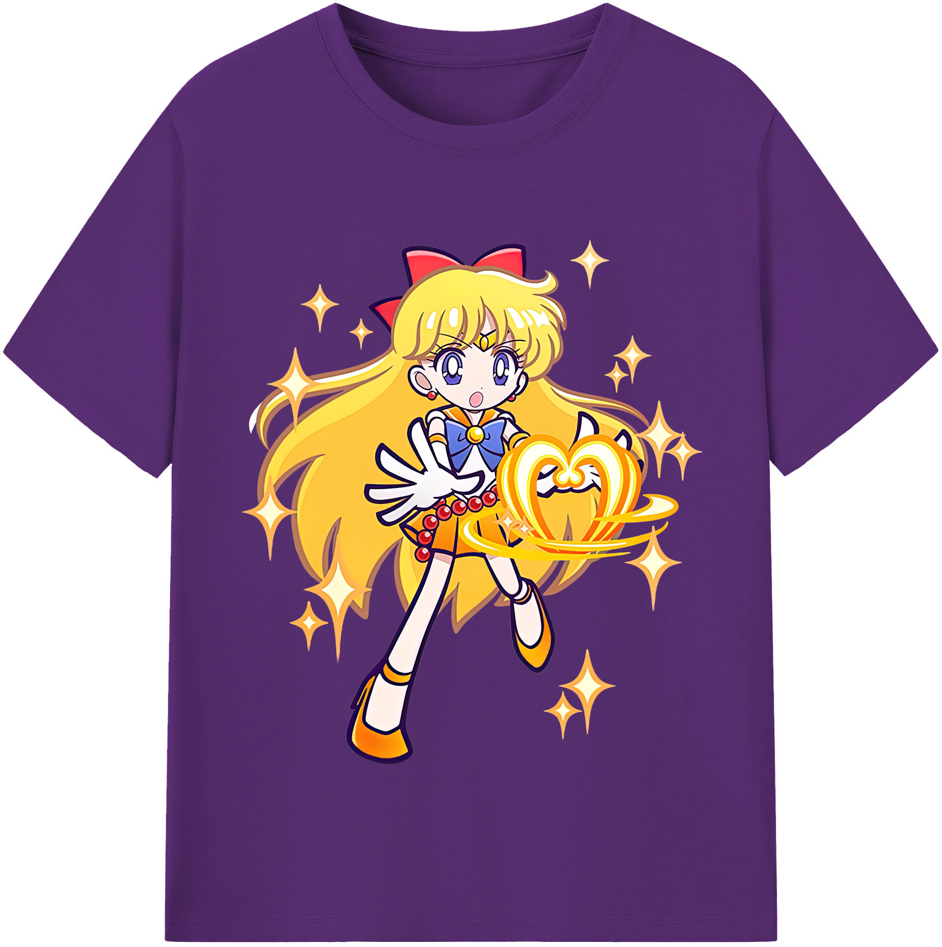 （画像用） 美少女戦士セーラームーン 愛野 美奈子 あいの みなこ Sailor Moon Aino Minako 綿100％半袖Tシャツ（フロントプリント）