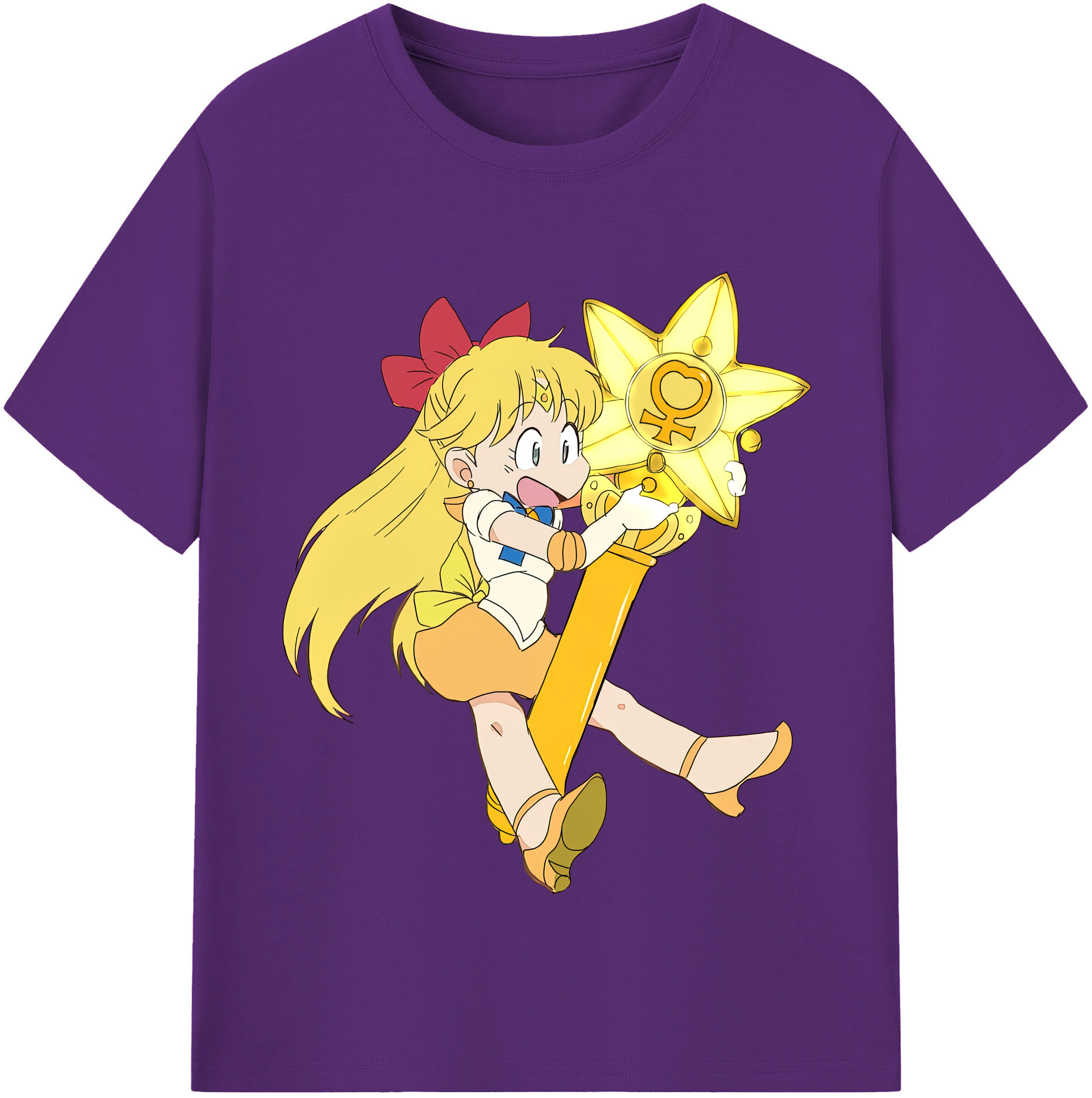 （画像用） 美少女戦士セーラームーン 愛野 美奈子 あいの みなこ Sailor Moon Aino Minako 綿100％半袖Tシャツ（フロントプリント）