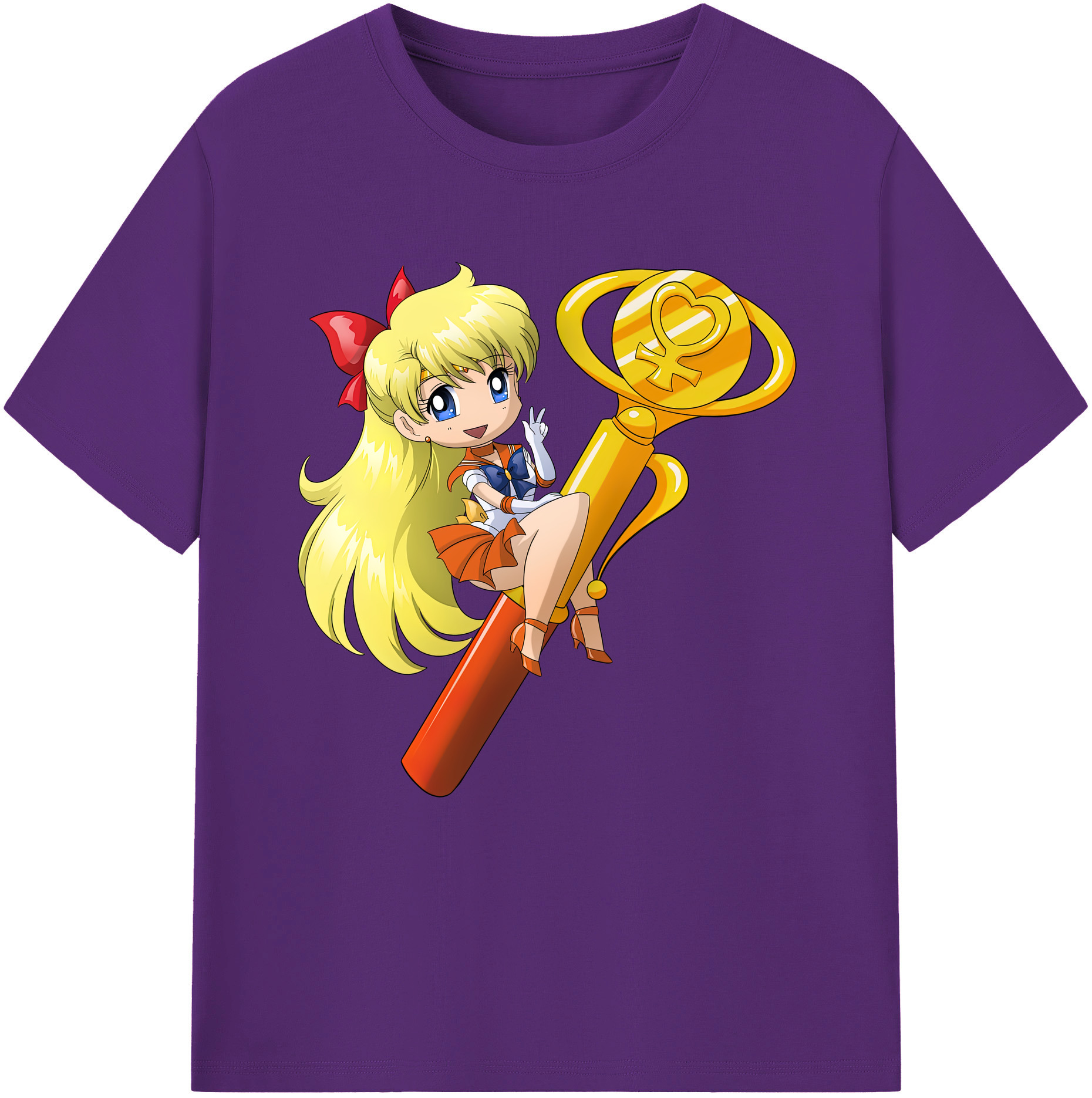 （画像用） 美少女戦士セーラームーン 愛野 美奈子 あいの みなこ Sailor Moon Aino Minako 綿100％半袖Tシャツ（フロントプリント）