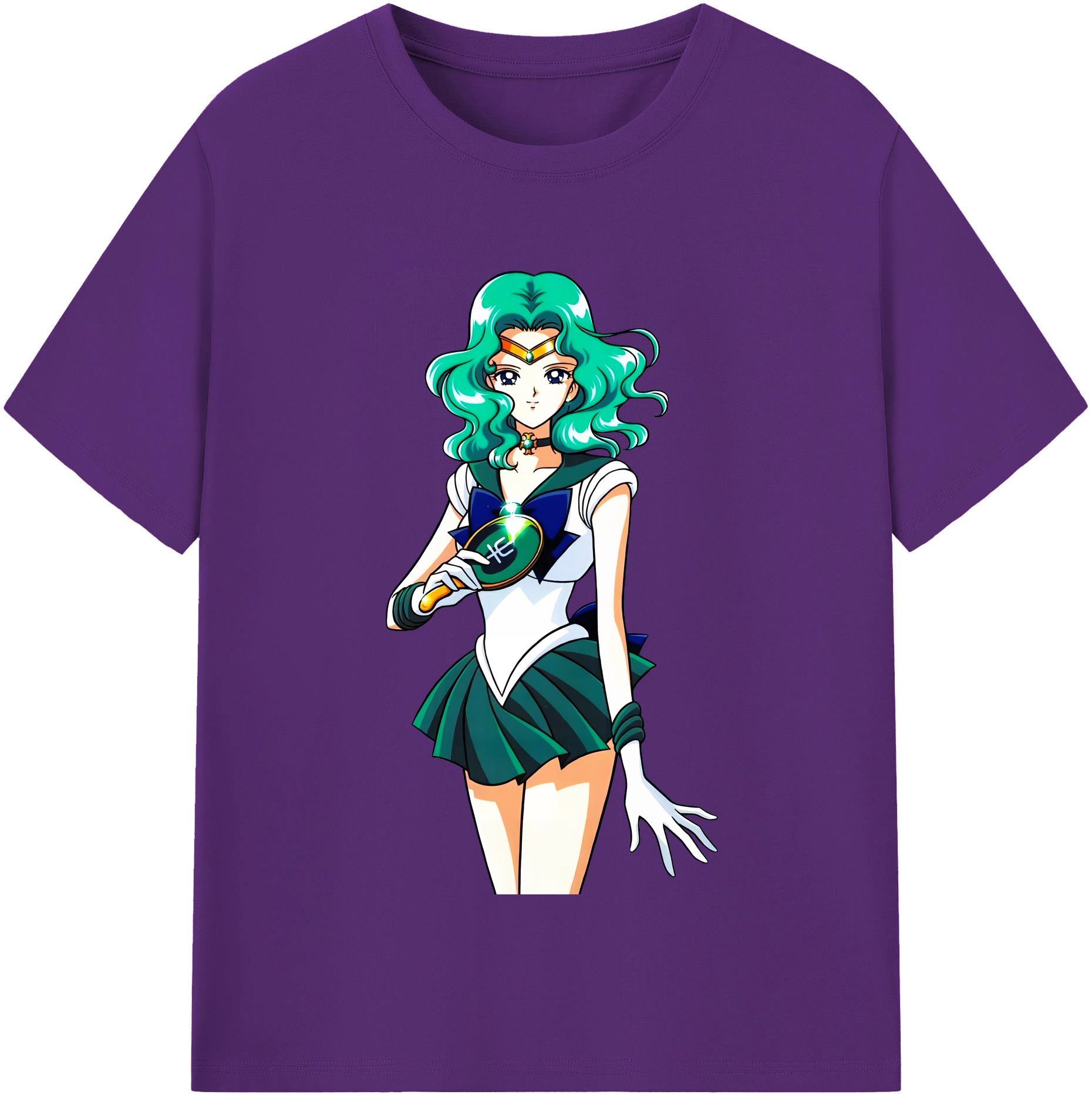 （画像用） 美少女戦士セーラームーン 海王 みちる（かいおう みちる） Sailor Moon Kaiou Michiru 綿100％半袖Tシャツ（フロントプリント）
