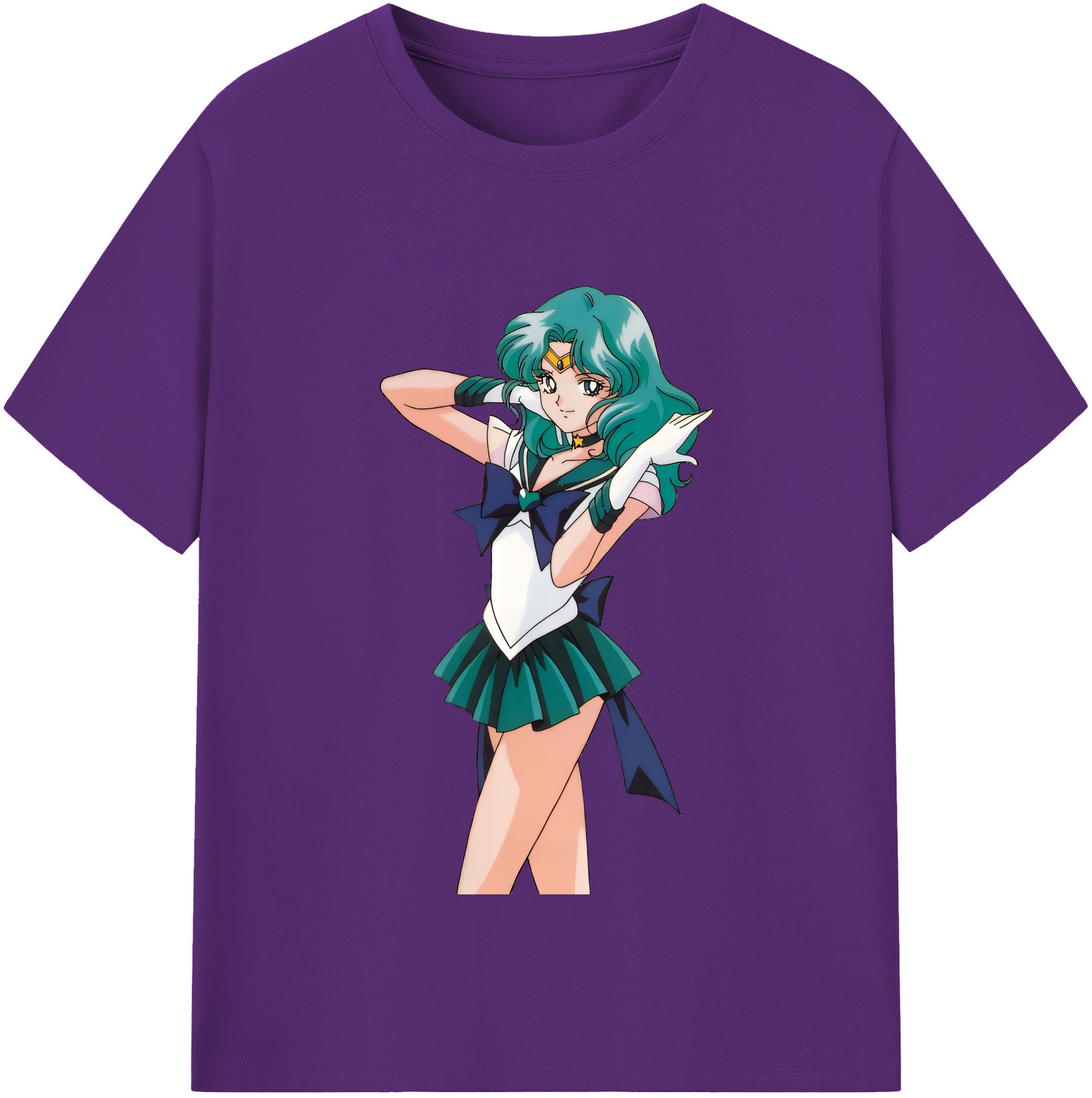 （画像用） 美少女戦士セーラームーン 海王 みちる（かいおう みちる） Sailor Moon Kaiou Michiru 綿100％半袖Tシャツ（フロントプリント）