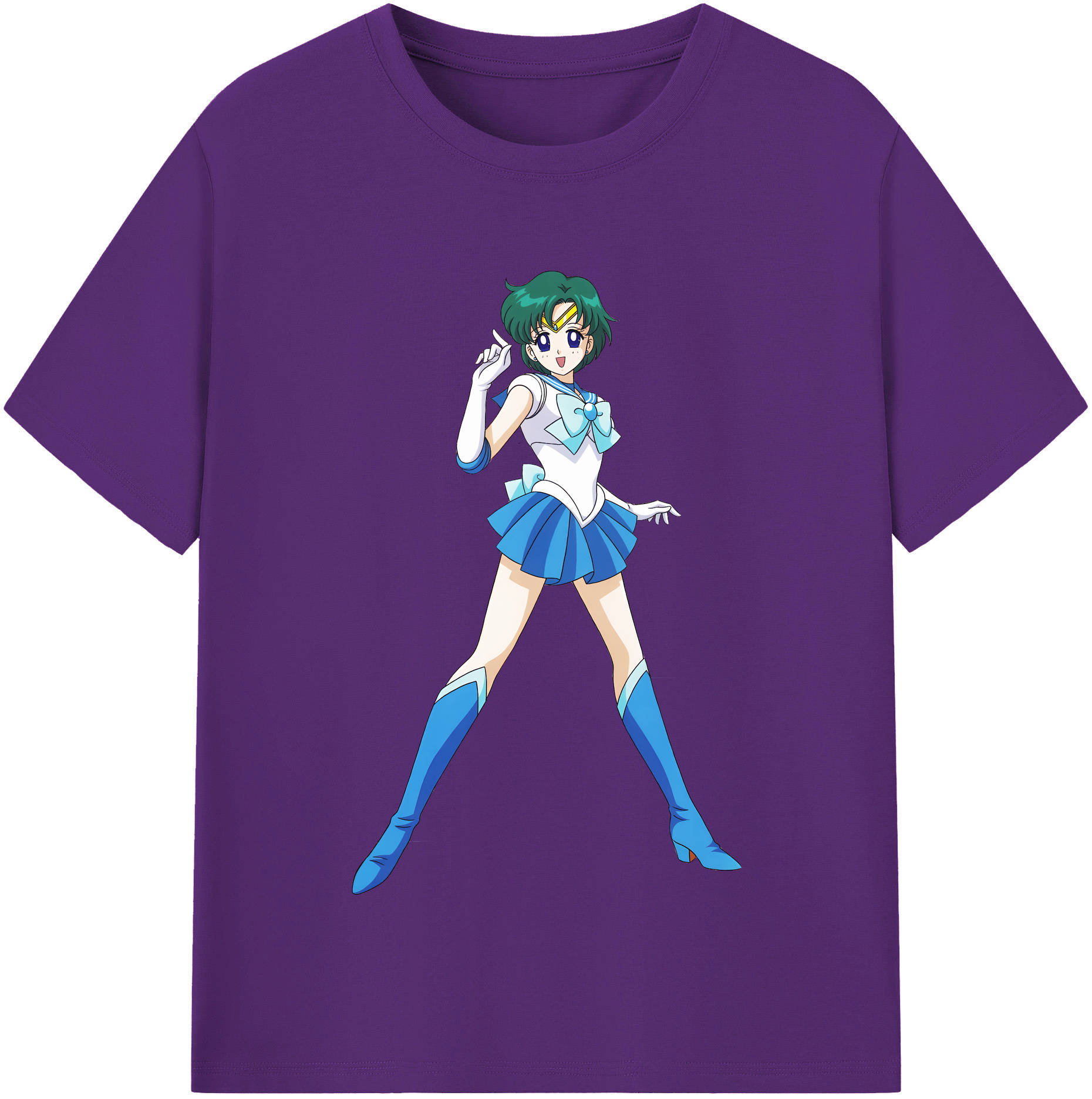 （画像用） 美少女戦士セーラームーン 海王 みちる（かいおう みちる） Sailor Moon Kaiou Michiru 綿100％半袖Tシャツ（フロントプリント）
