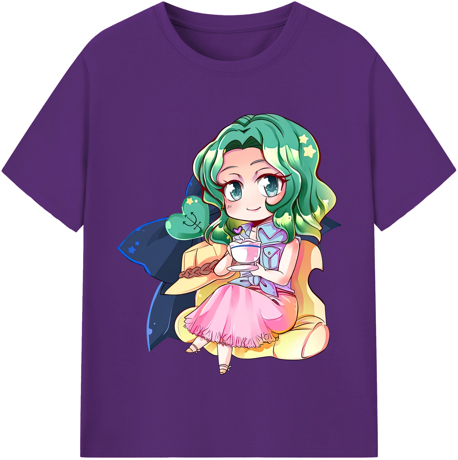 （画像用） 美少女戦士セーラームーン 海王 みちる（かいおう みちる） Sailor Moon Kaiou Michiru 綿100％半袖Tシャツ（フロントプリント）