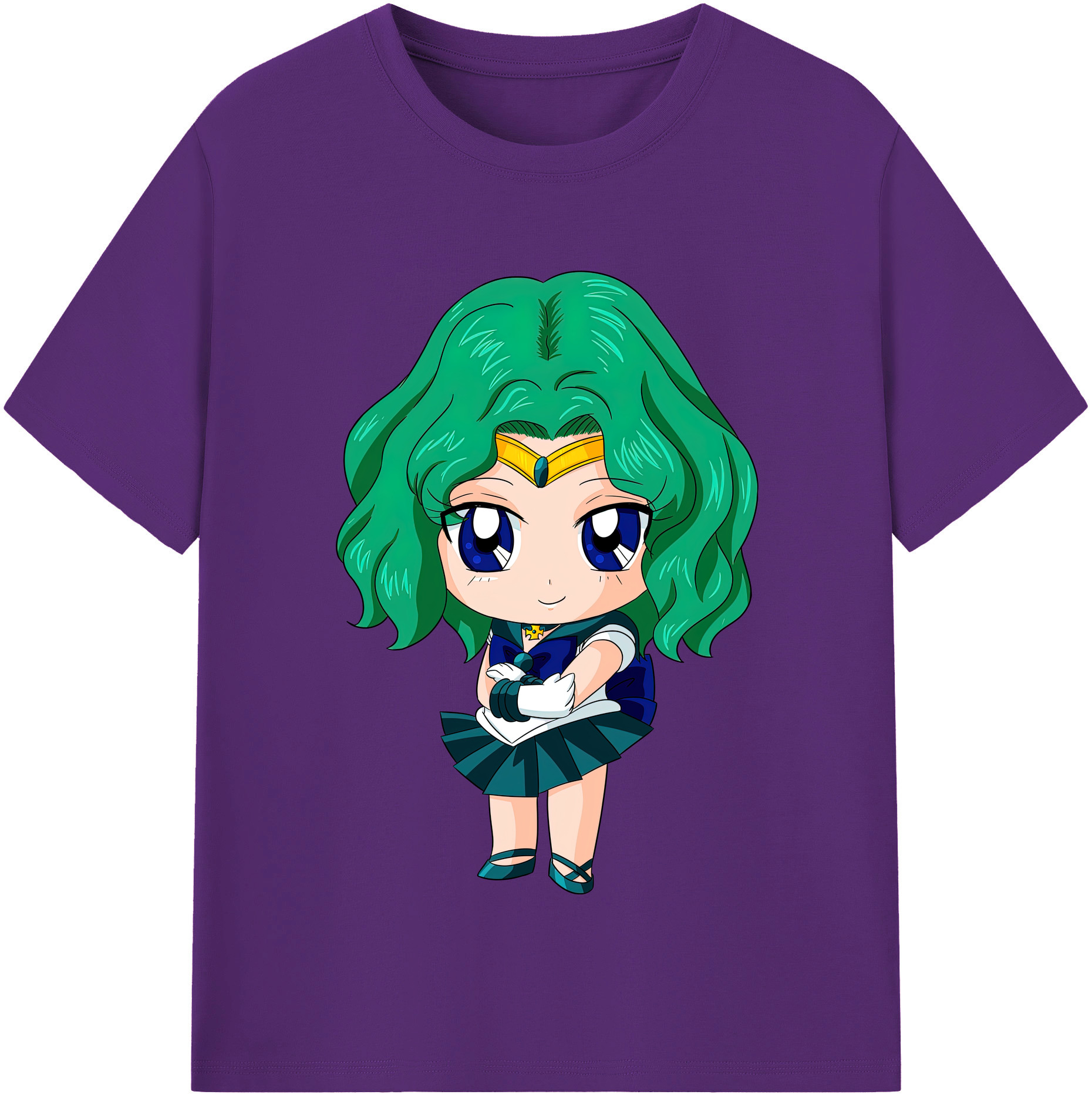 （画像用） 美少女戦士セーラームーン 海王 みちる（かいおう みちる） Sailor Moon Kaiou Michiru 綿100％半袖Tシャツ（フロントプリント）