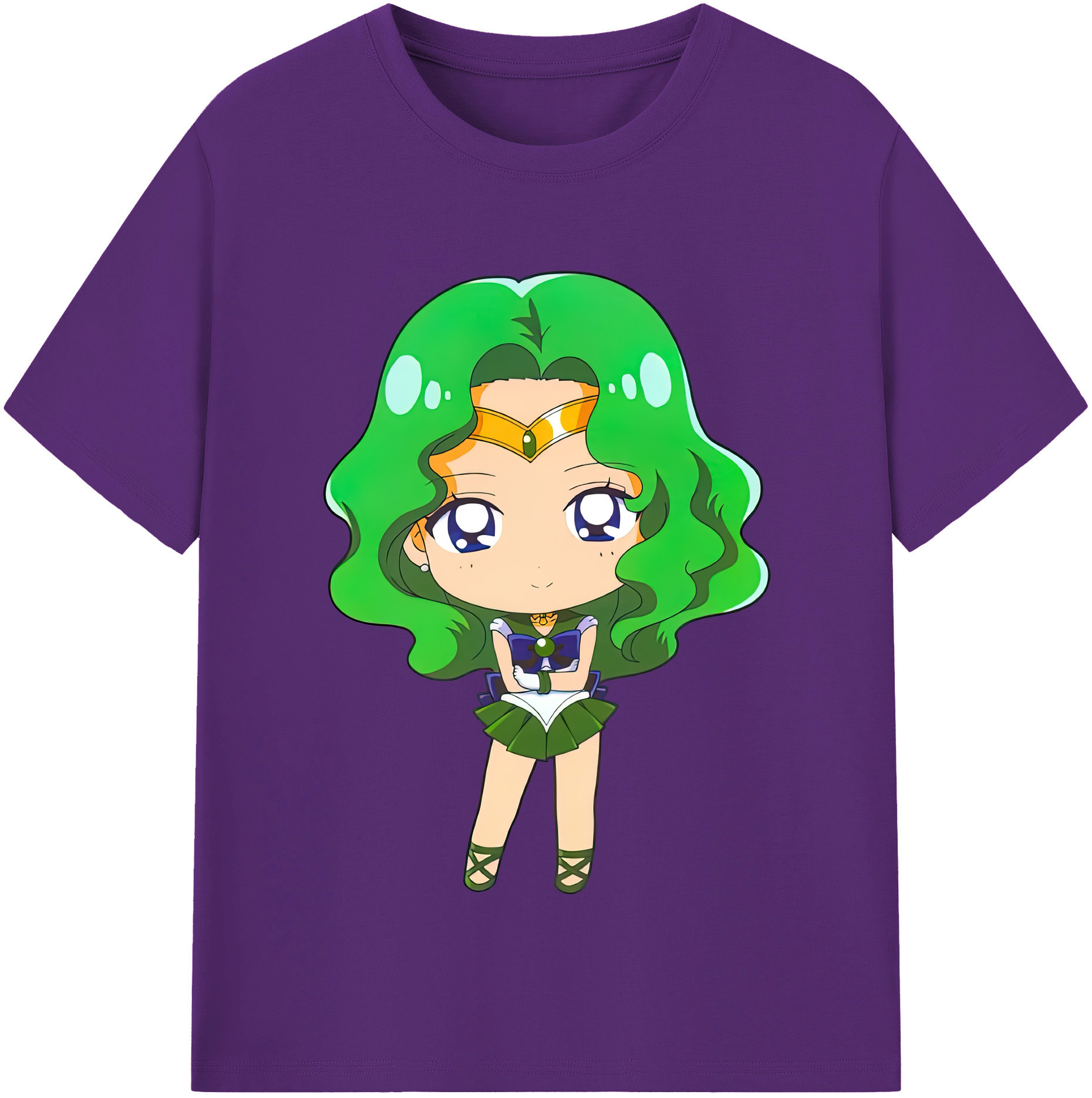 （画像用） 美少女戦士セーラームーン 海王 みちる（かいおう みちる） Sailor Moon Kaiou Michiru 綿100％半袖Tシャツ（フロントプリント）