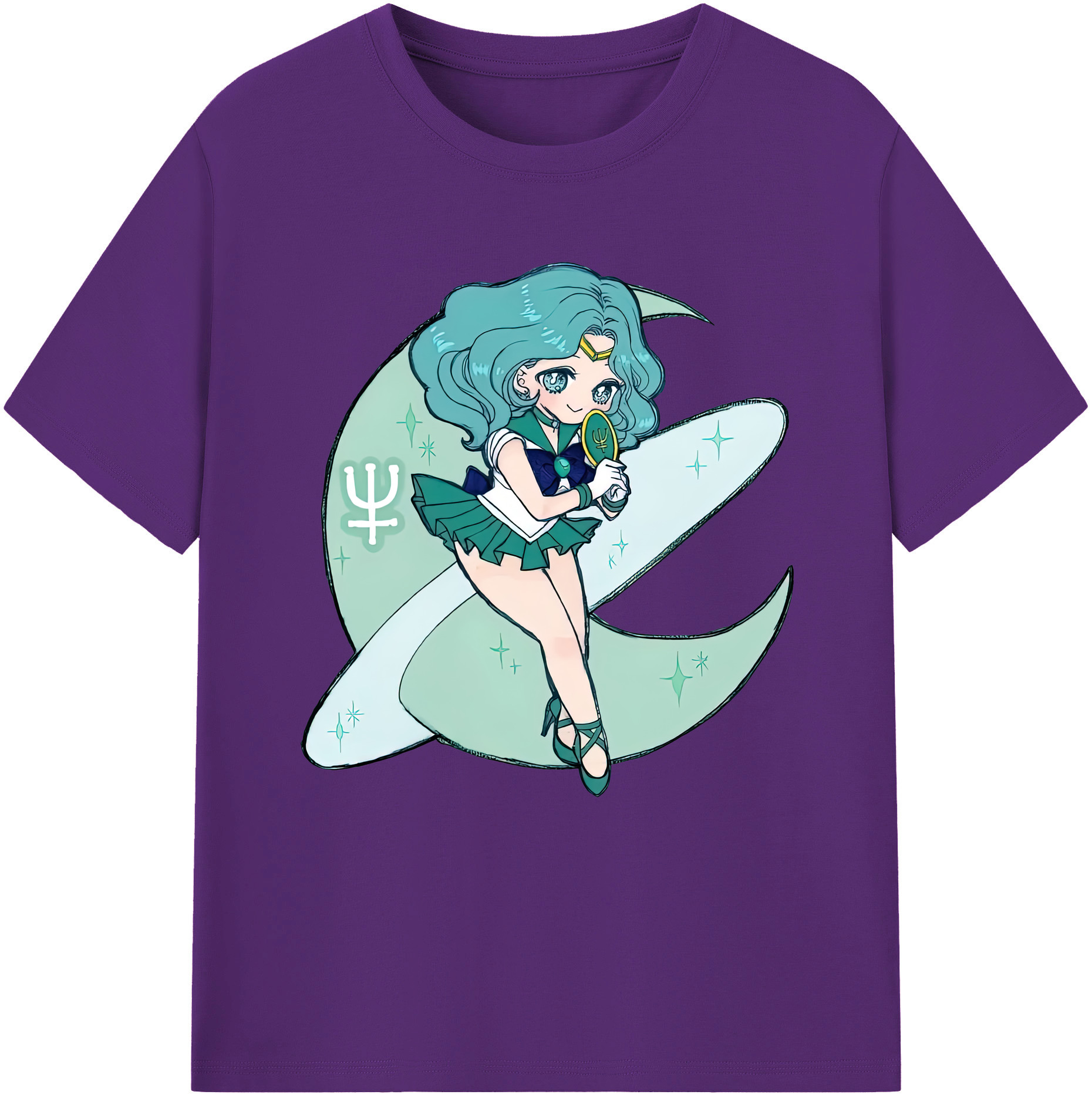 （画像用） 美少女戦士セーラームーン 海王 みちる（かいおう みちる） Sailor Moon Kaiou Michiru 綿100％半袖Tシャツ（フロントプリント）