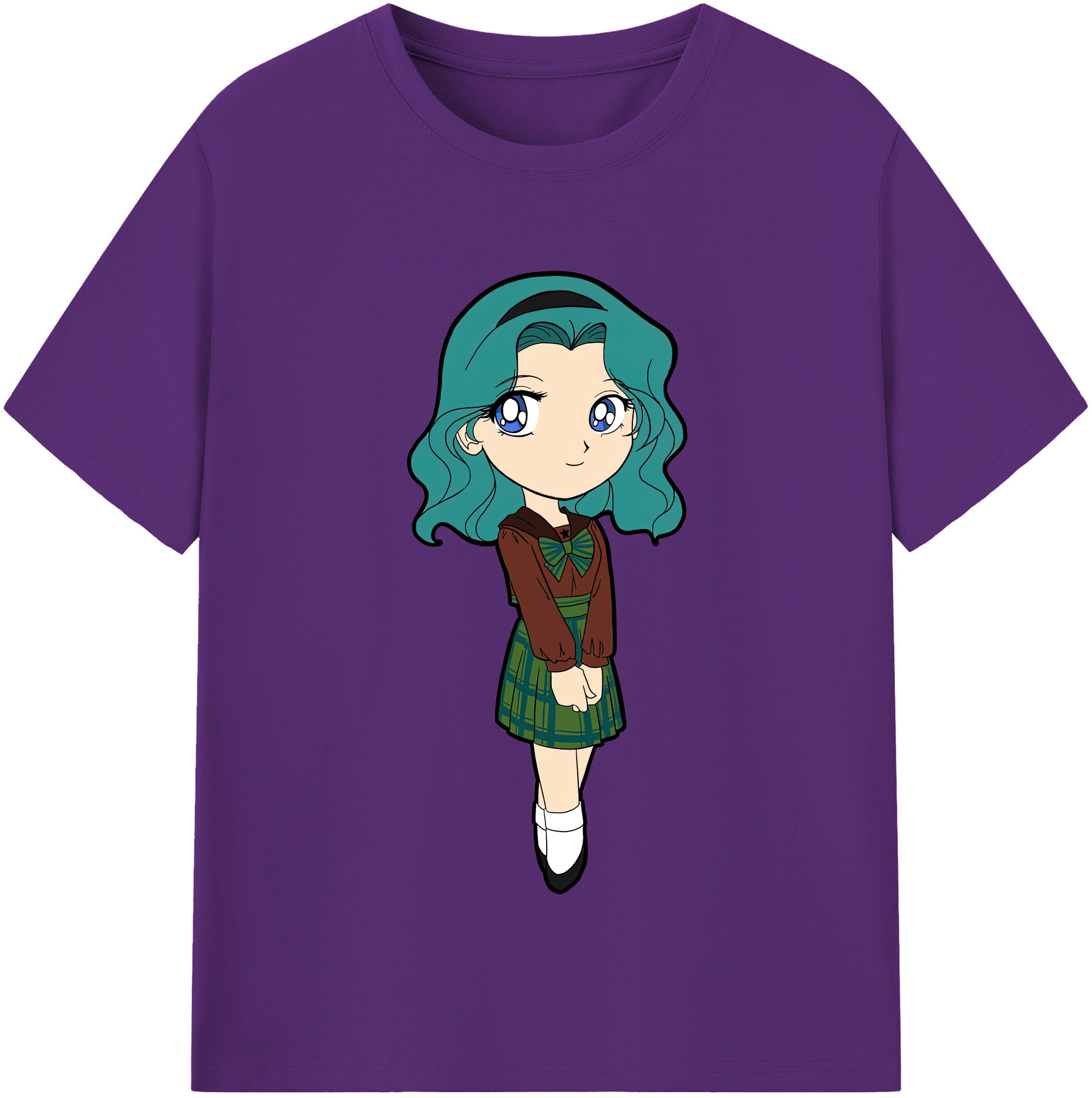 （画像用） 美少女戦士セーラームーン 海王 みちる（かいおう みちる） Sailor Moon Kaiou Michiru 綿100％半袖Tシャツ（フロントプリント）