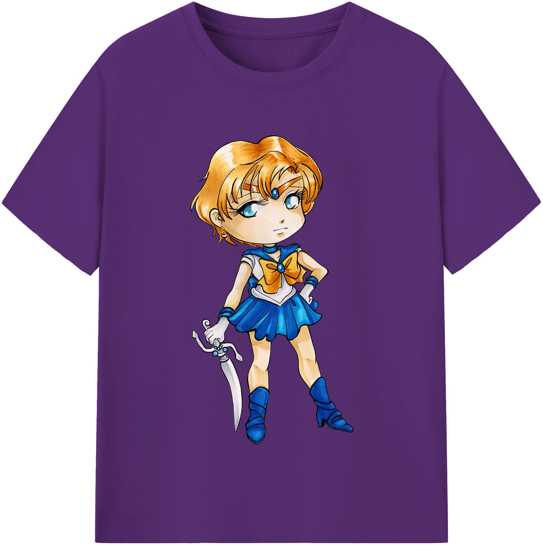 （画像用） 美少女戦士セーラームーン 天王はるか Sailor Moon Tenoh Haruka 綿100％半袖Tシャツ（フロントプリント）