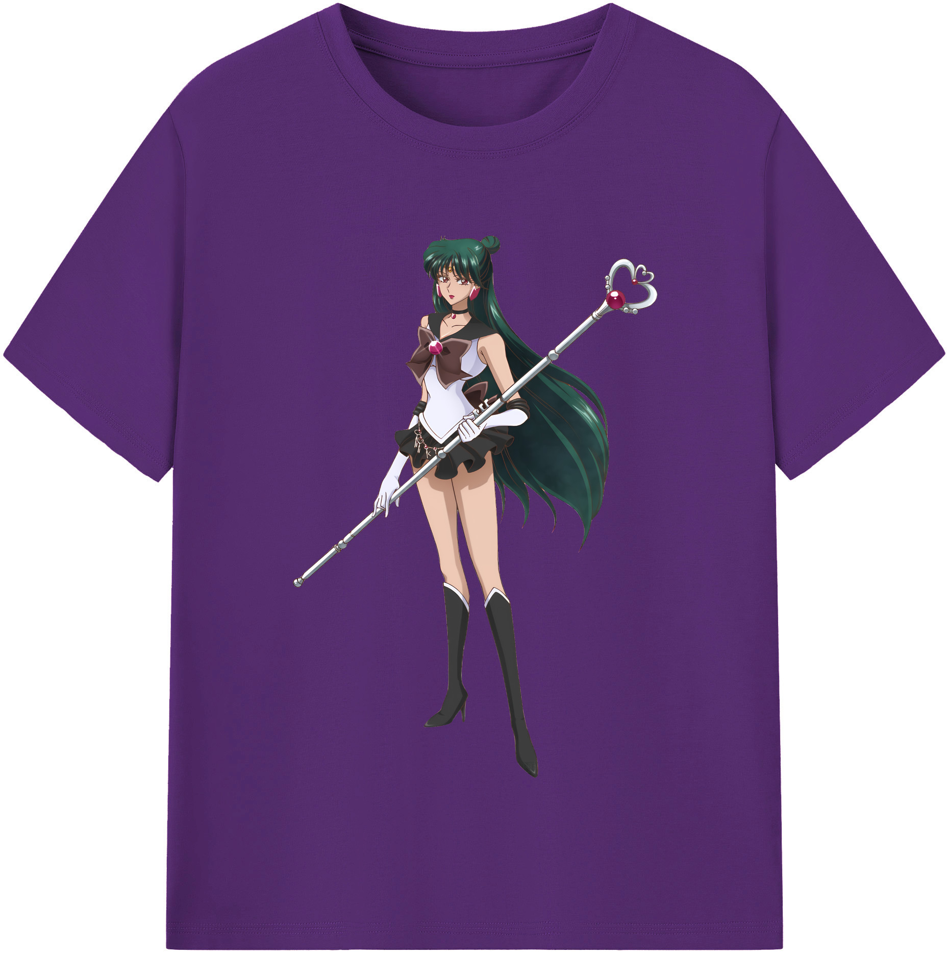 （画像用） 美少女戦士セーラームーン 冥王せつな Sailor Moon Meiou Setsuna 綿100％半袖Tシャツ（フロントプリント）