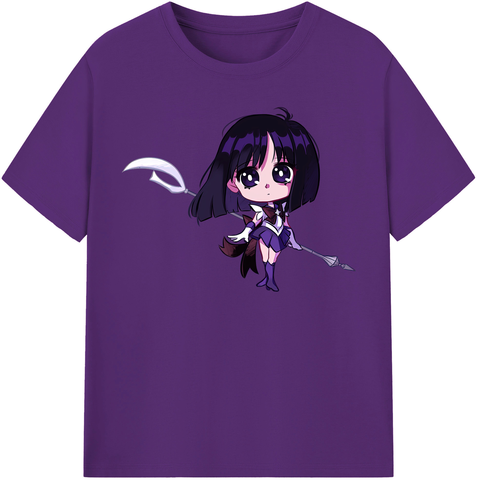 （画像用） 美少女戦士セーラームーン 土萠ほたる Sailor Moon Tomoe Hotaru （セーラーサターン；Sailor Saturn） 綿100％半袖Tシャツ（フロントプリント）