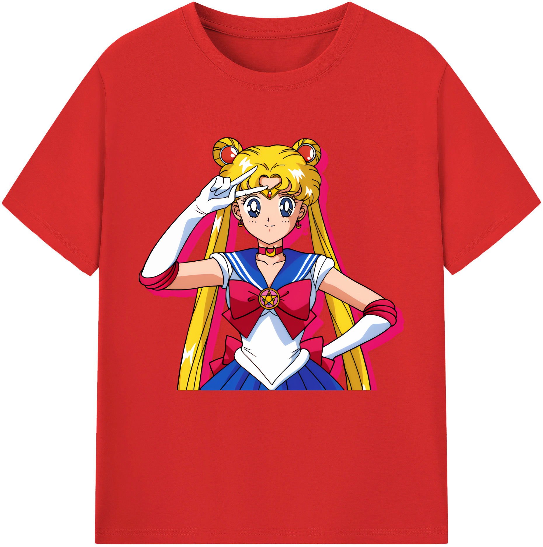 （画像用） 美少女戦士セーラームーン 月野 うさぎ つきの うさぎ Sailor Moon Tsukino Usagi 綿100％半袖Tシャツ（フロントプリント）